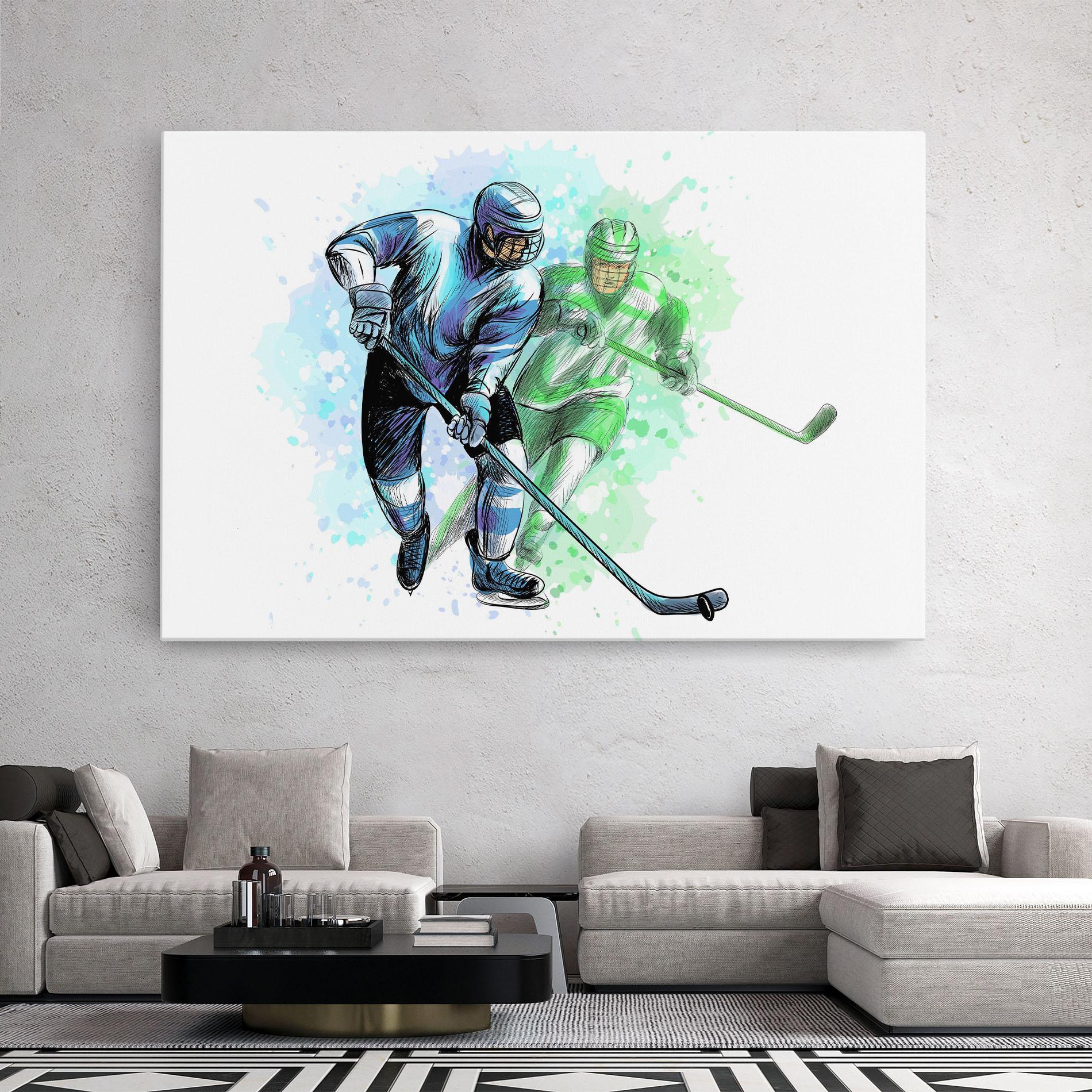 Leinwandbild Green Blue Hockey mockup 2