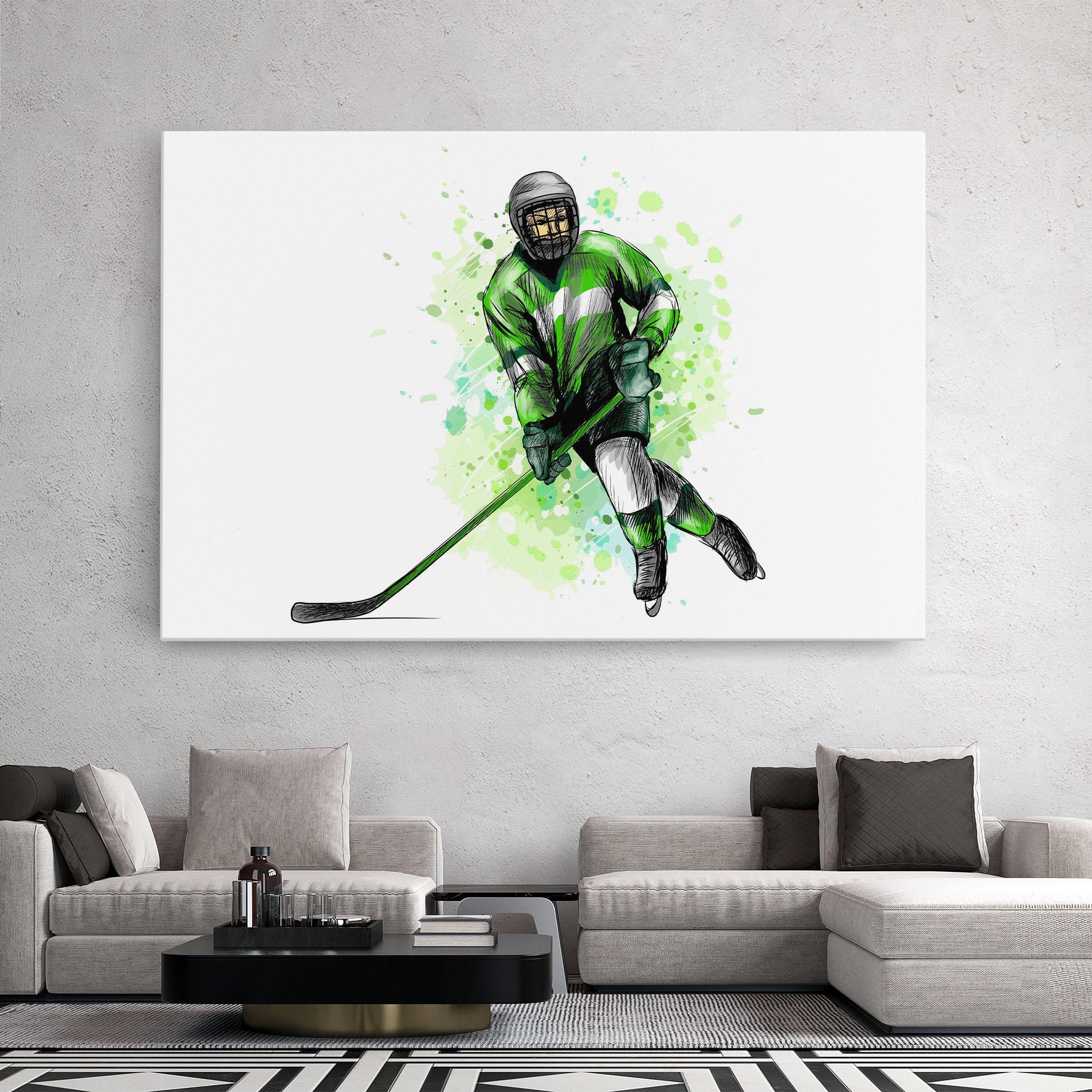 Leinwandbild Green Hockey mockup 2