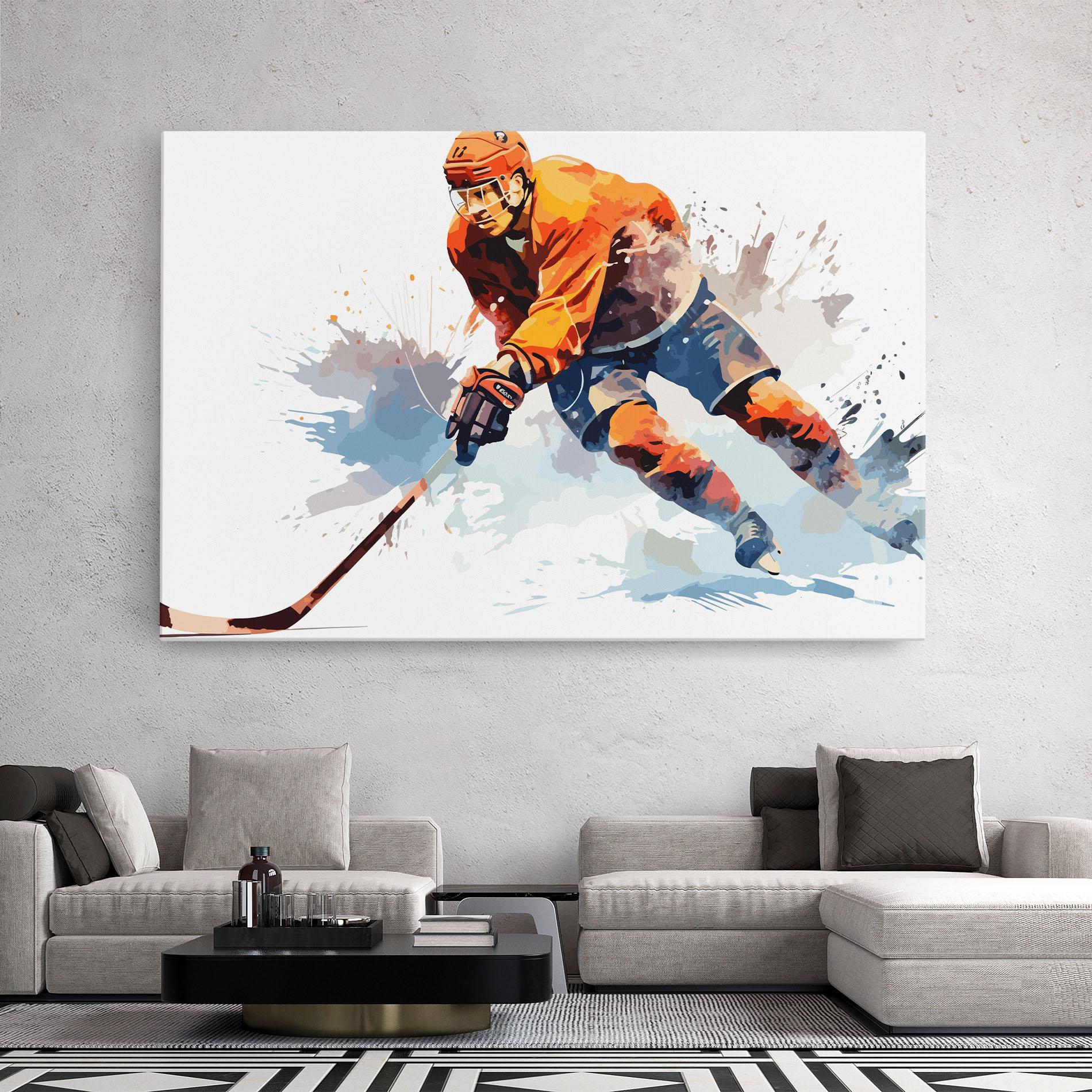 Leinwandbild Orange Hockey mockup 2