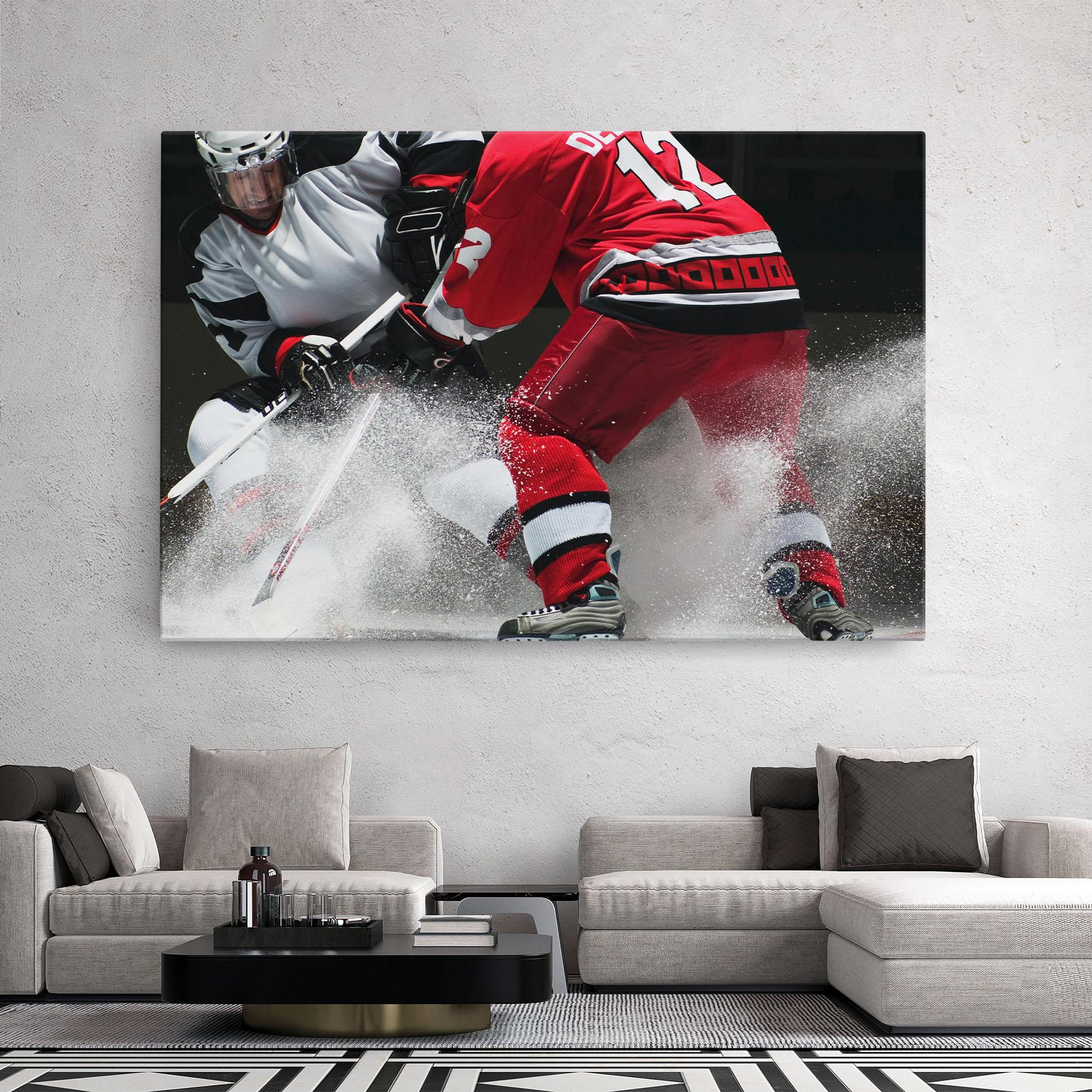 Leinwandbild Red Hokey Player mockup 2