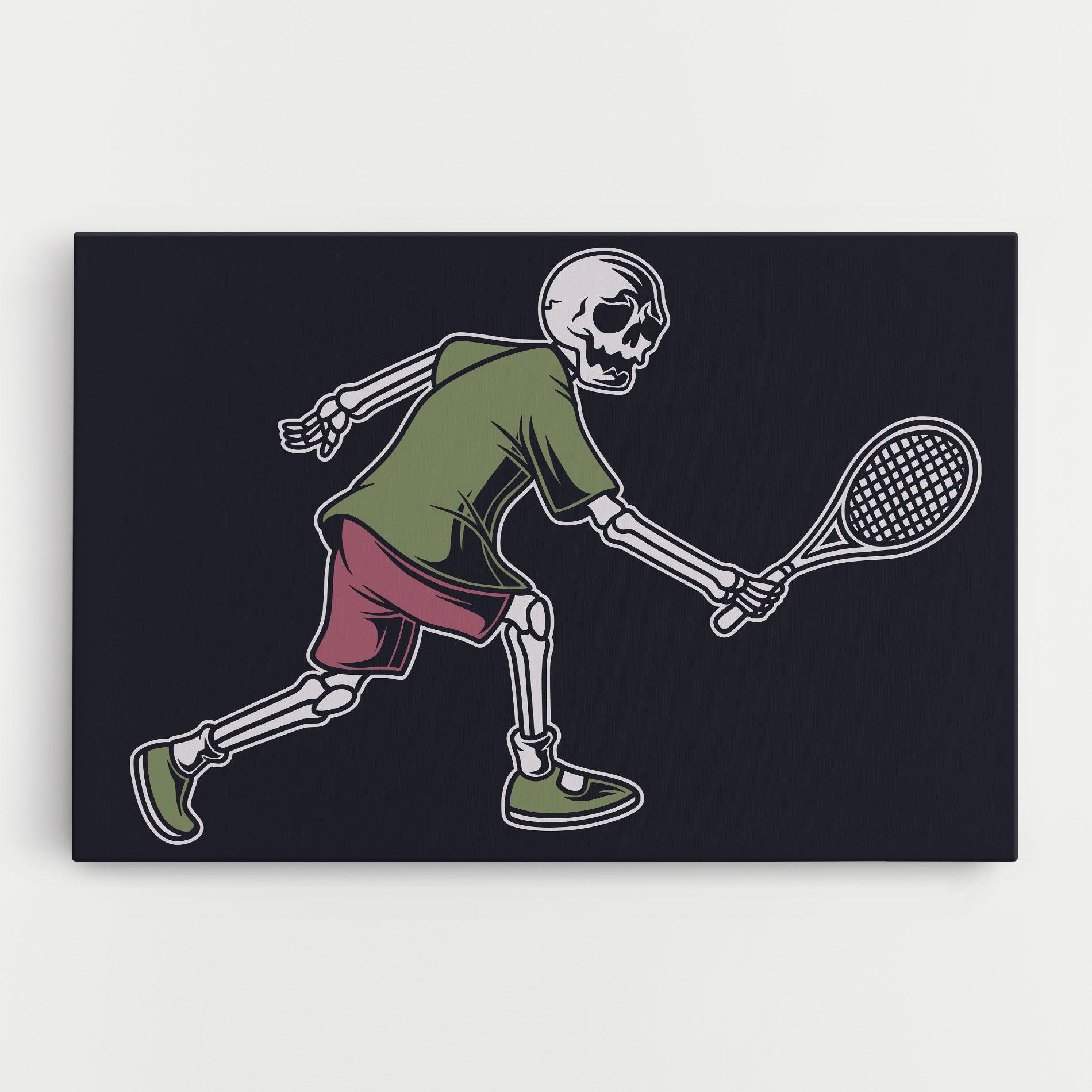 Leinwandbild Skull Tennis mockup 0