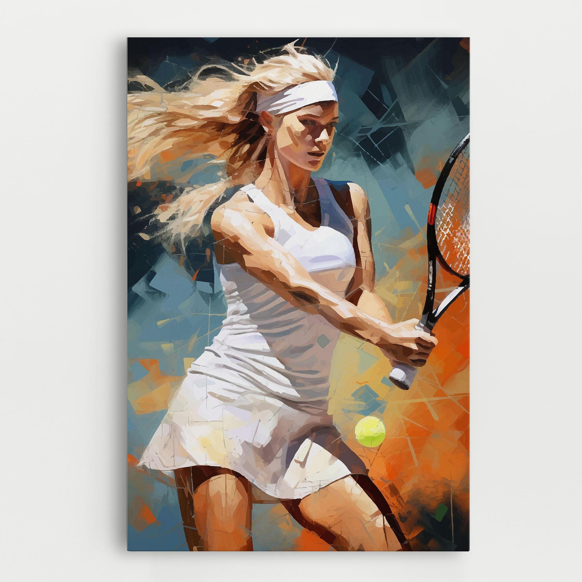 Leinwandbild Blonde Tennis Girl mockup 0