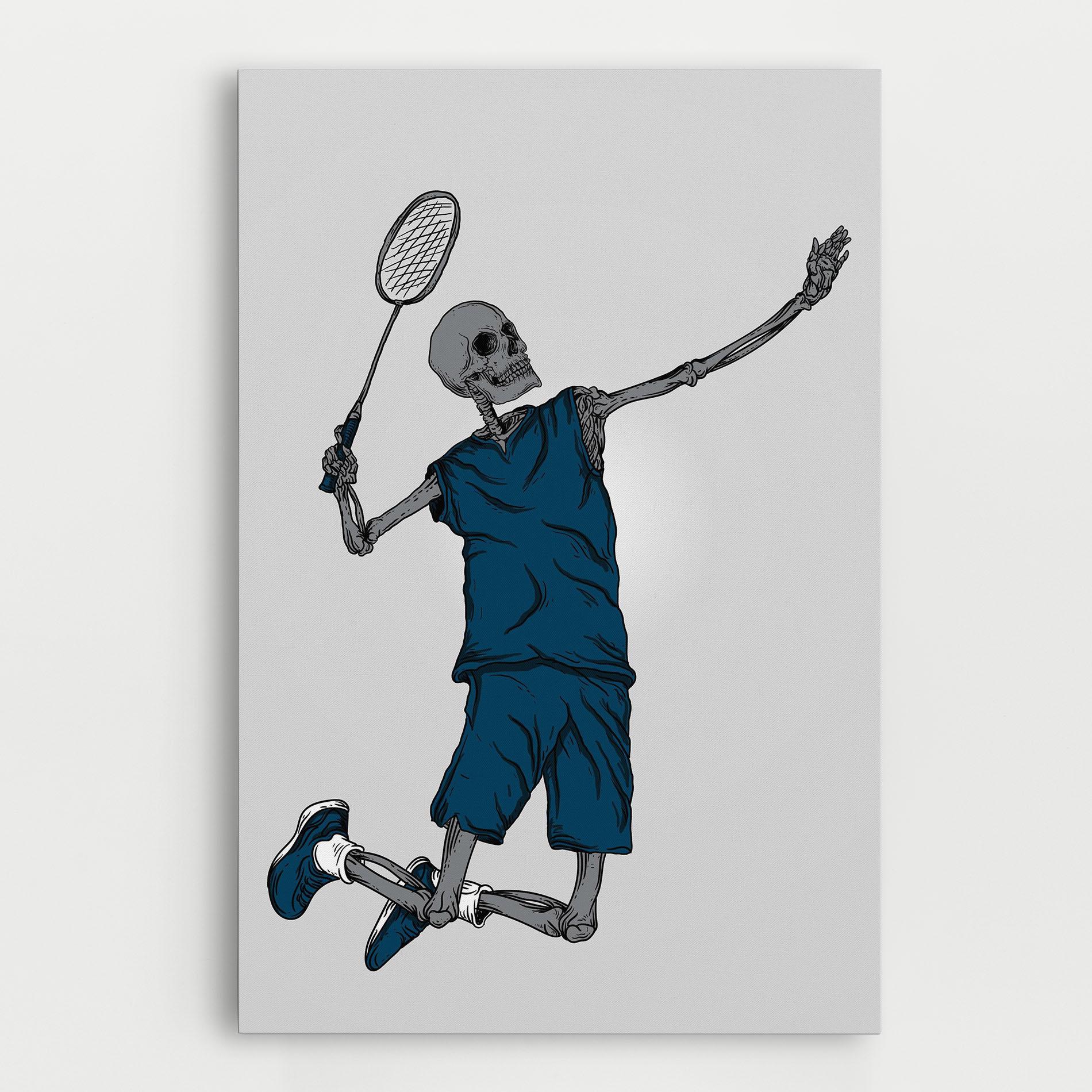 Leinwandbild Blue Skull Tennis mockup 0