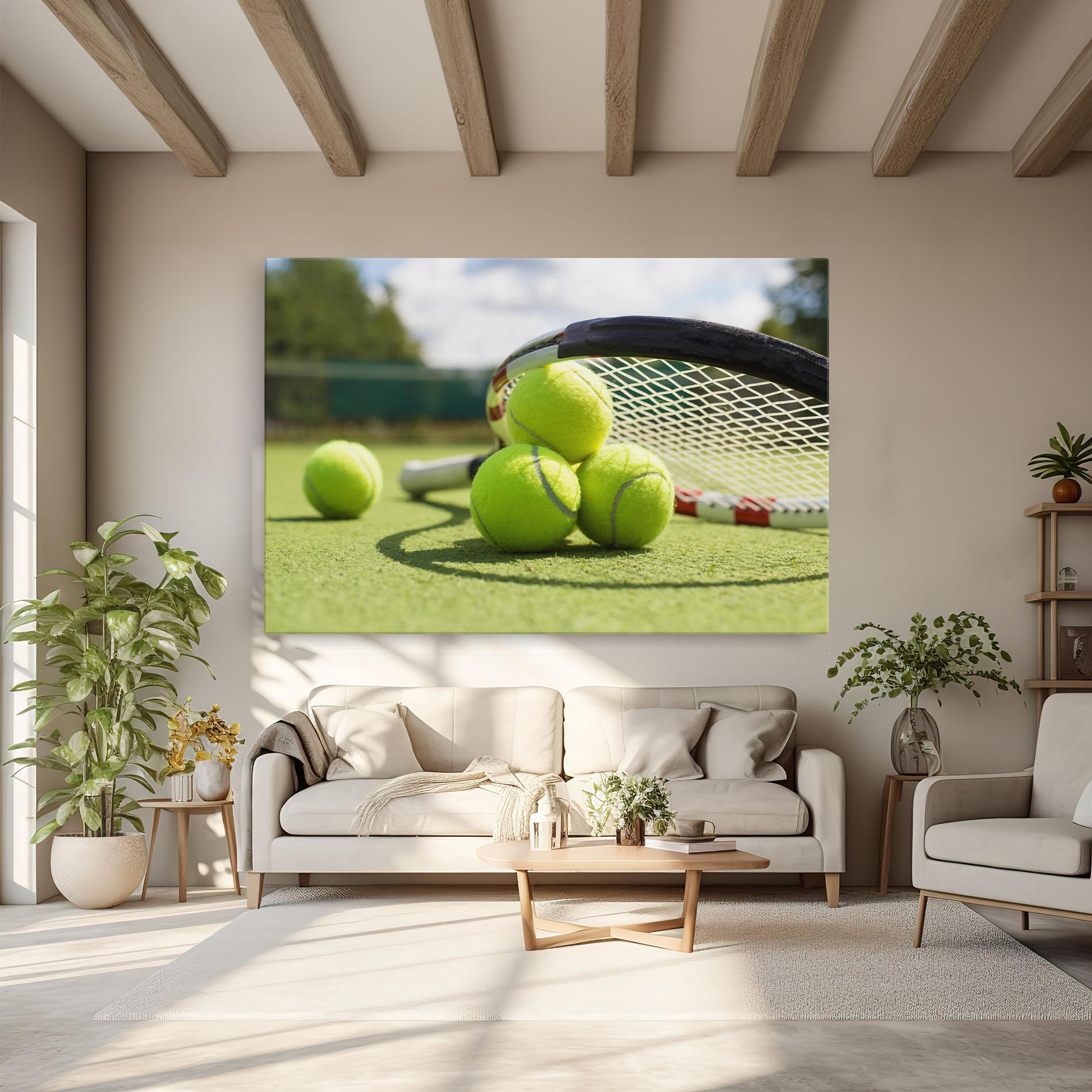 Leinwandbild Grass Tennis Balls mockup 6