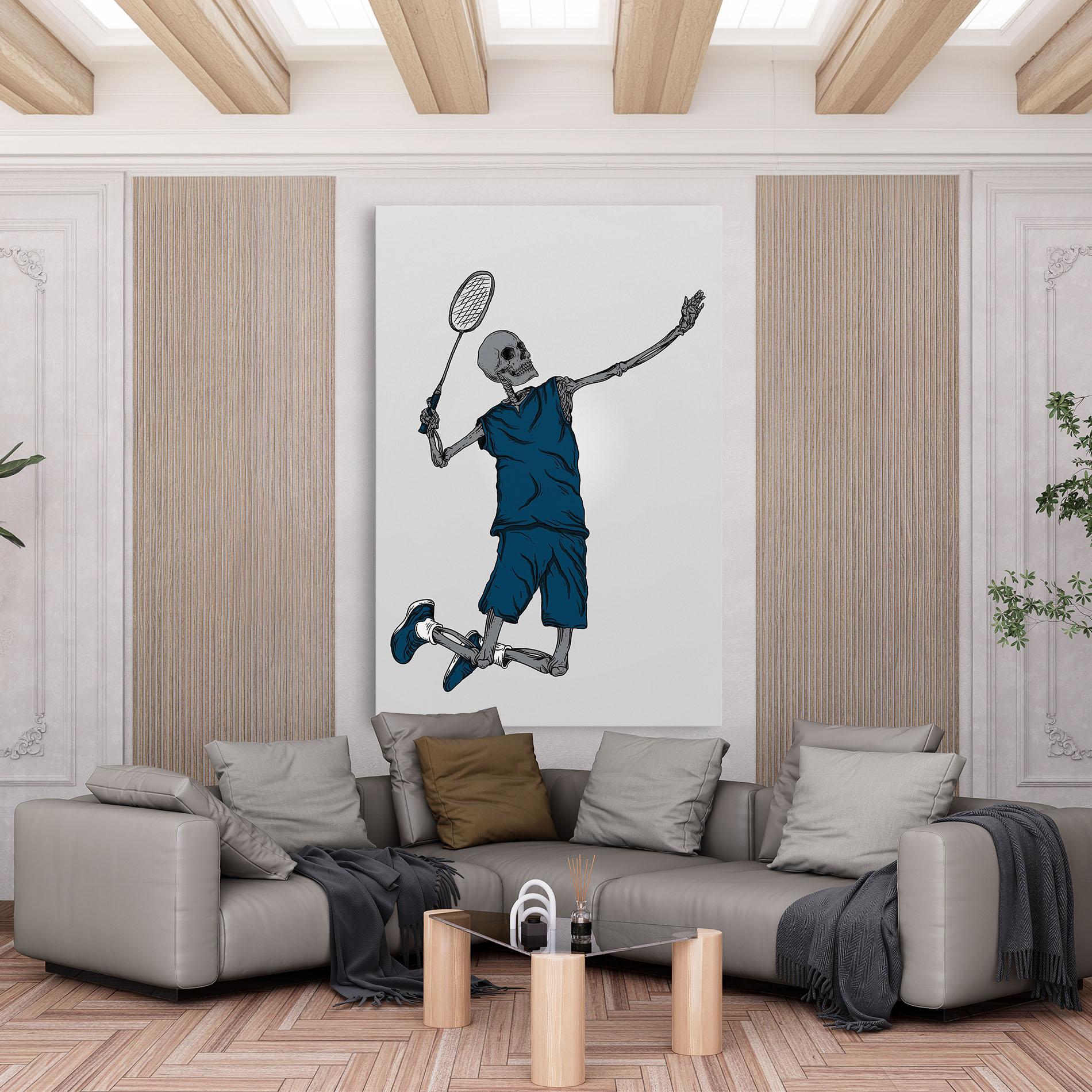 Leinwandbild Blue Skull Tennis mockup 6