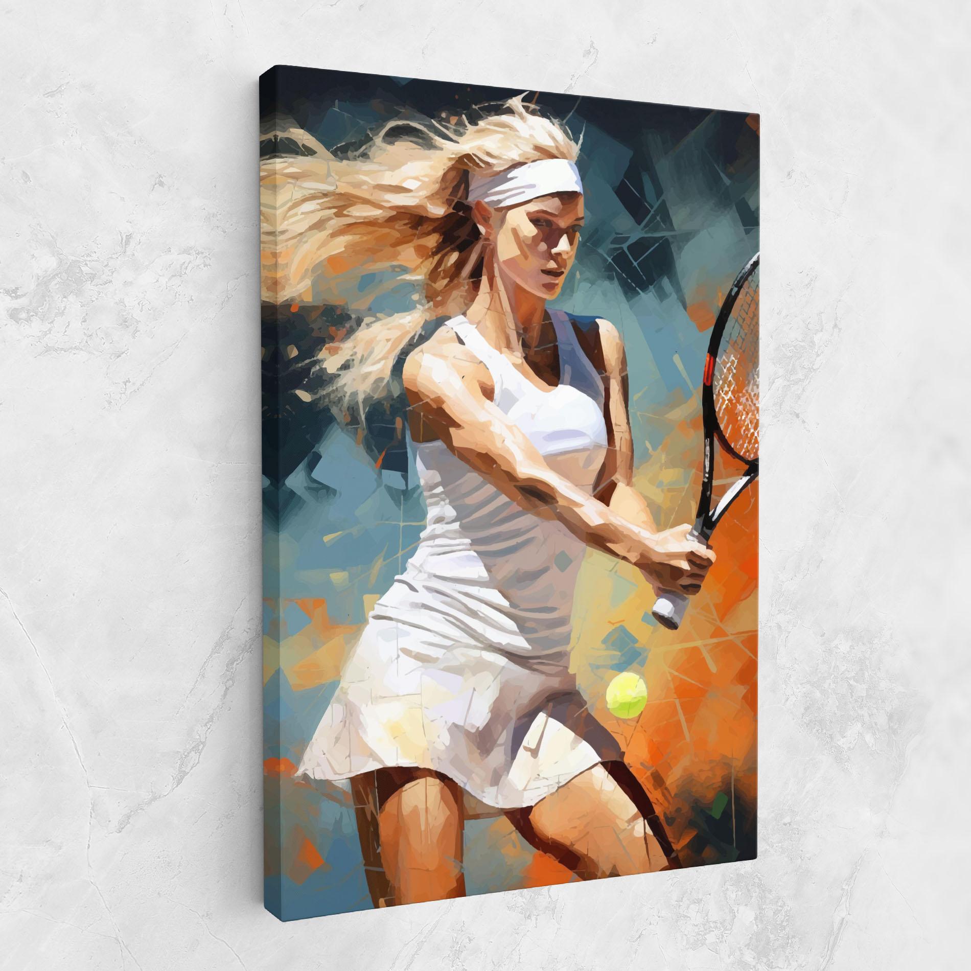 Leinwandbild Blonde Tennis Girl mockup 1