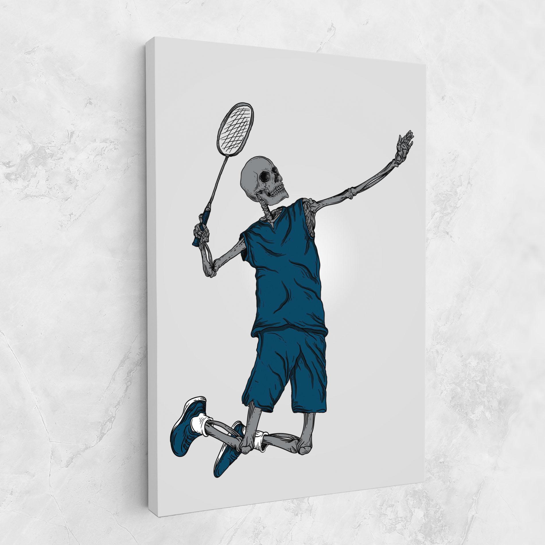 Leinwandbild Blue Skull Tennis mockup 1
