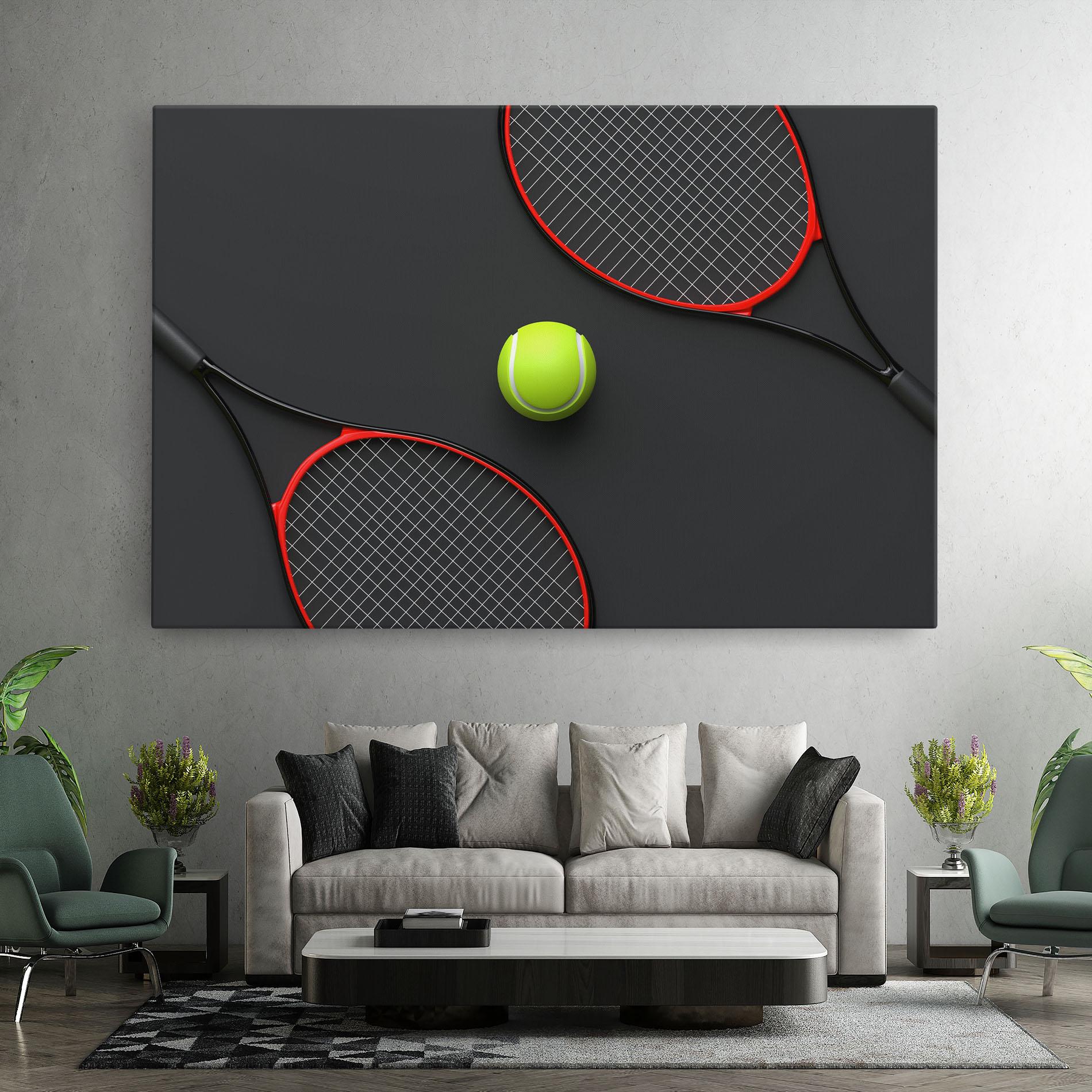 Leinwandbild Red Tennis Rackets mockup 7
