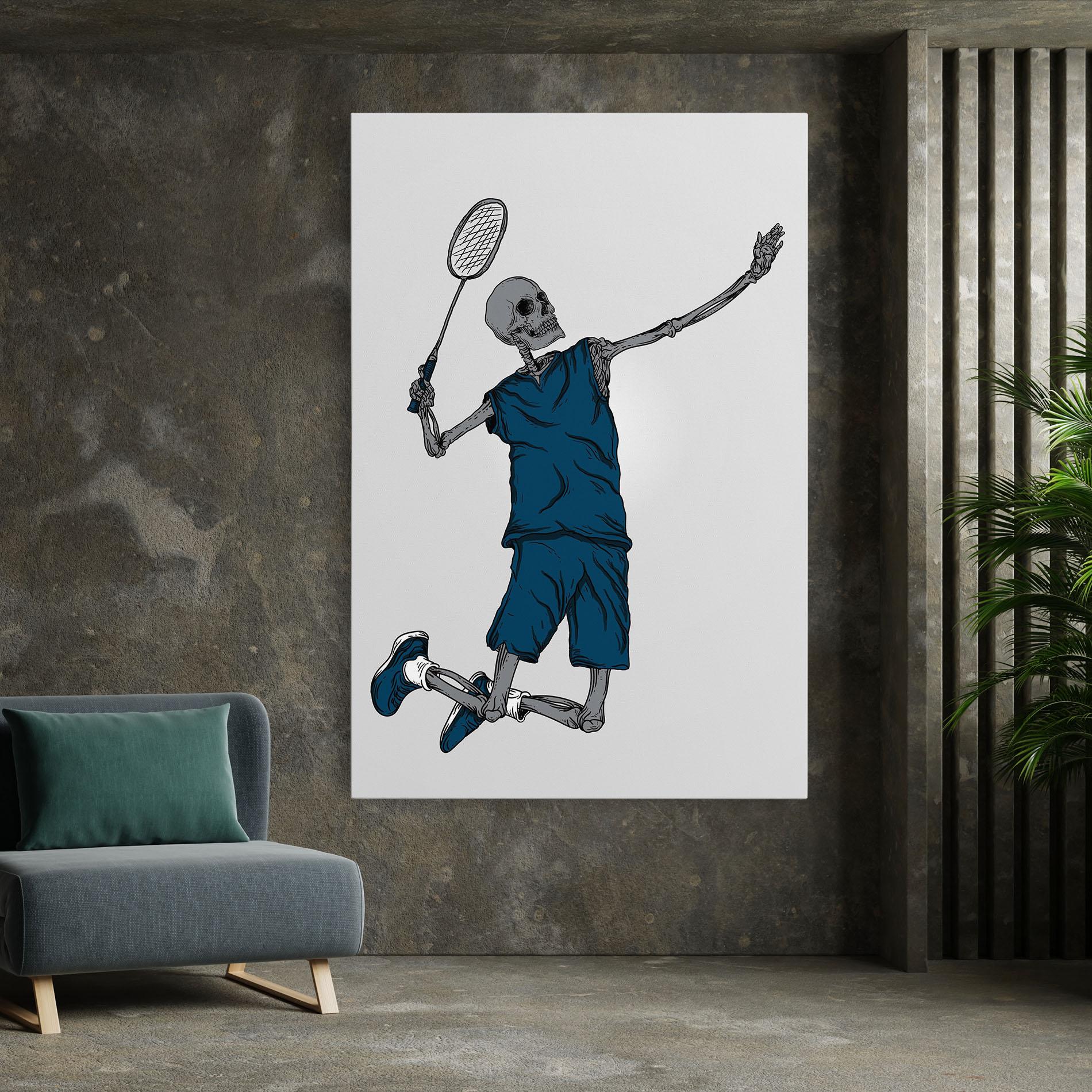Leinwandbild Blue Skull Tennis mockup 7
