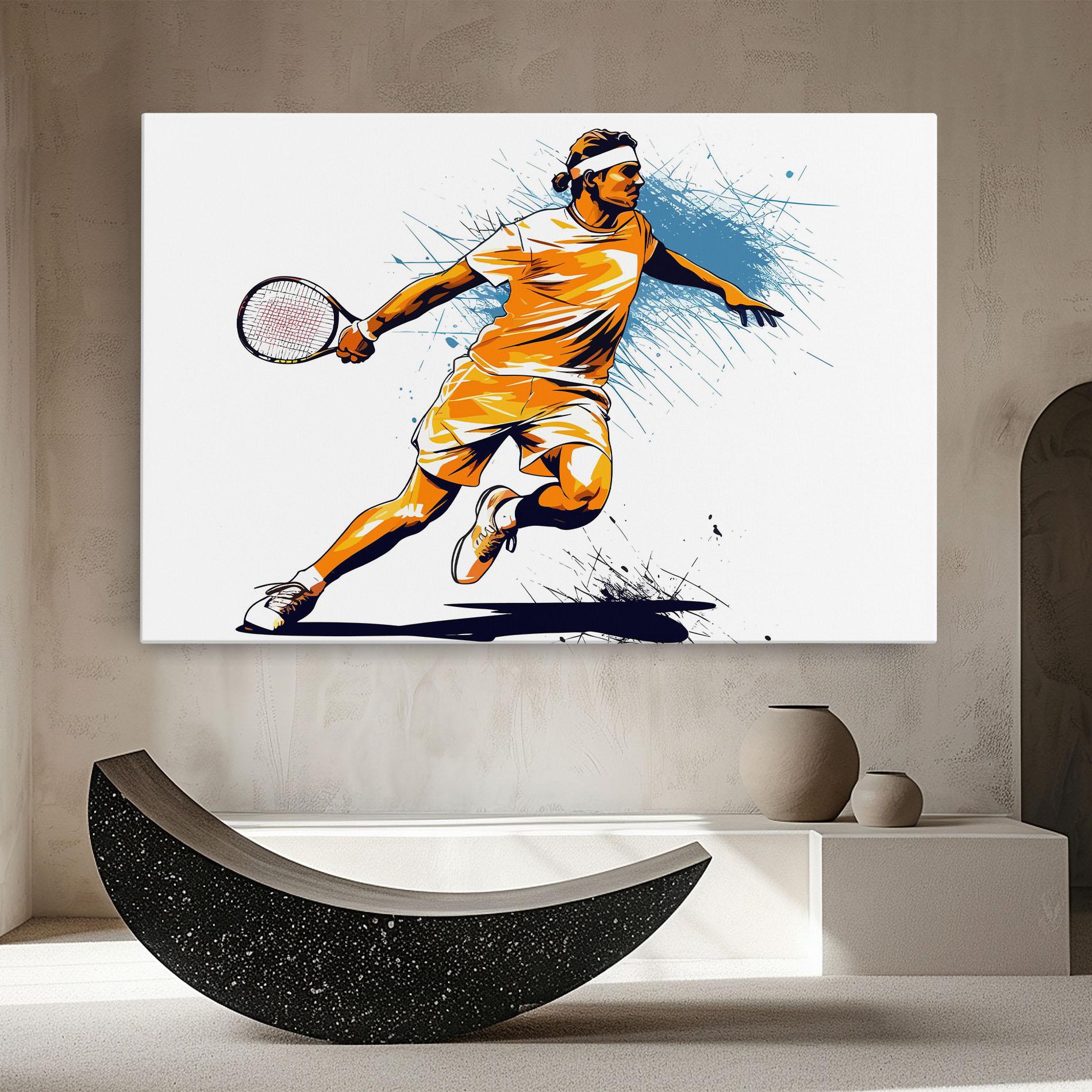 Leinwandbild Orange Blue Tennis mockup 8
