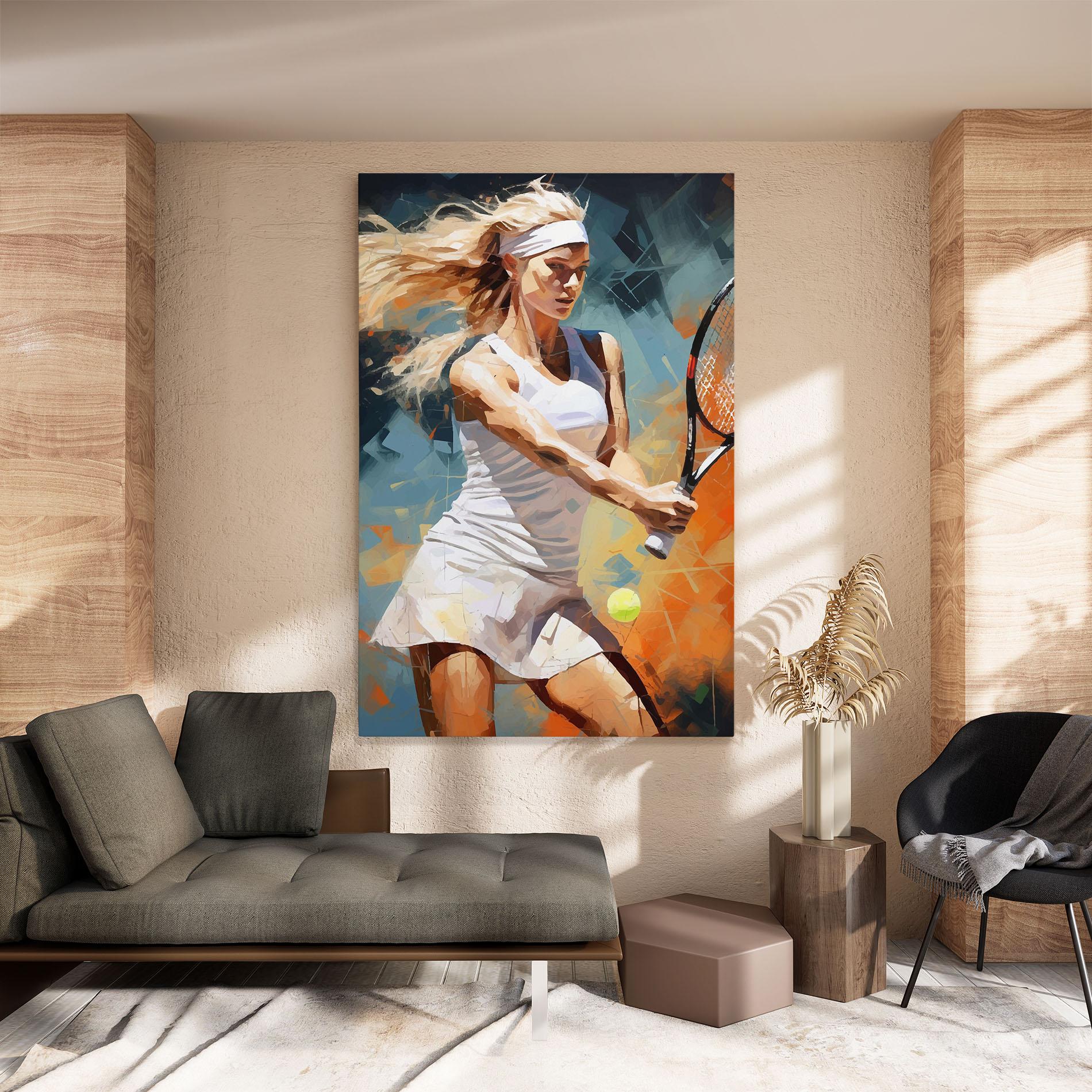 Leinwandbild Blonde Tennis Girl mockup 8