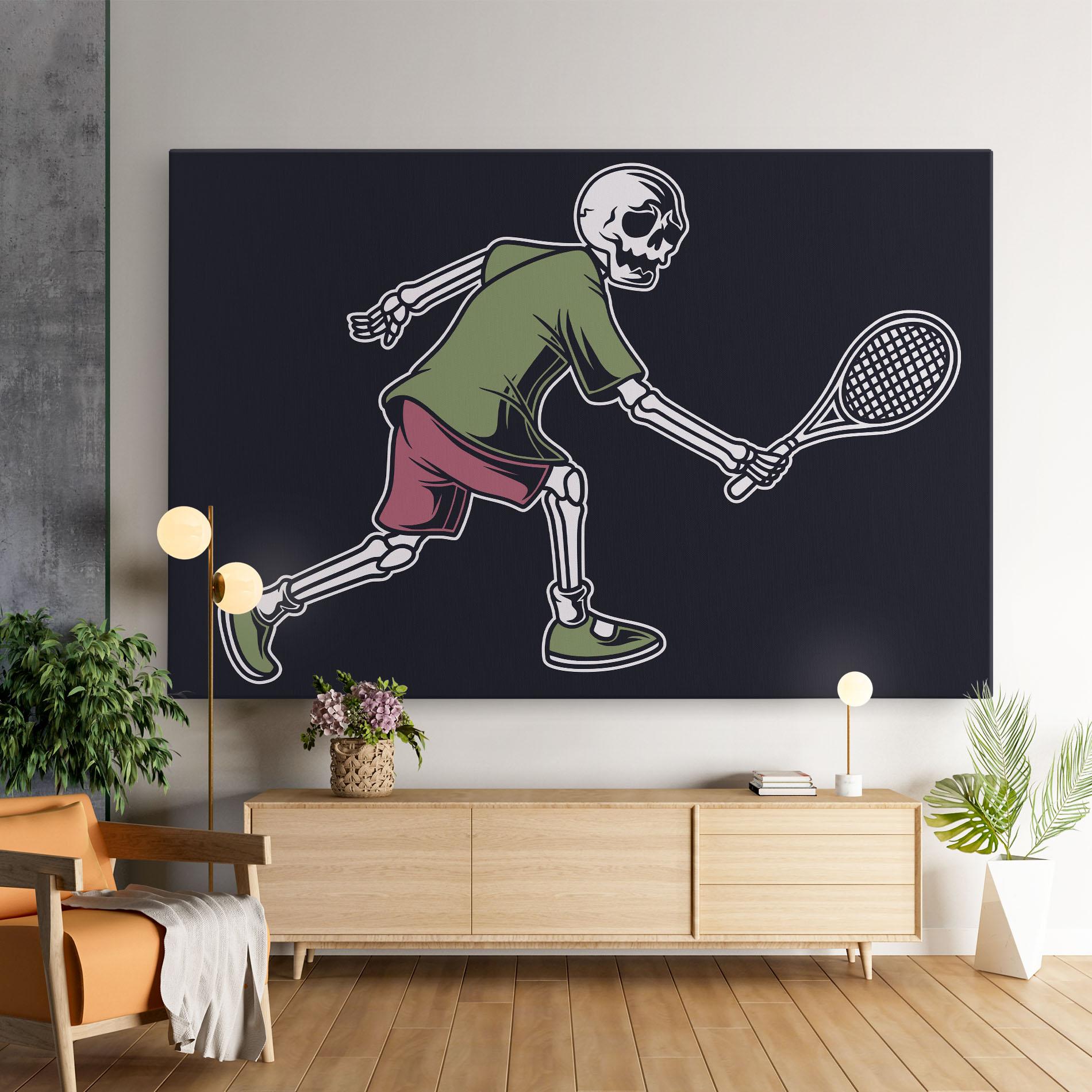 Leinwandbild Skull Tennis mockup 9