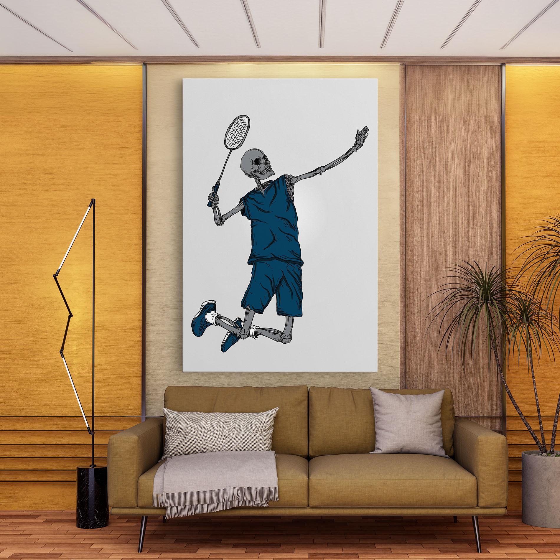 Leinwandbild Blue Skull Tennis mockup 9