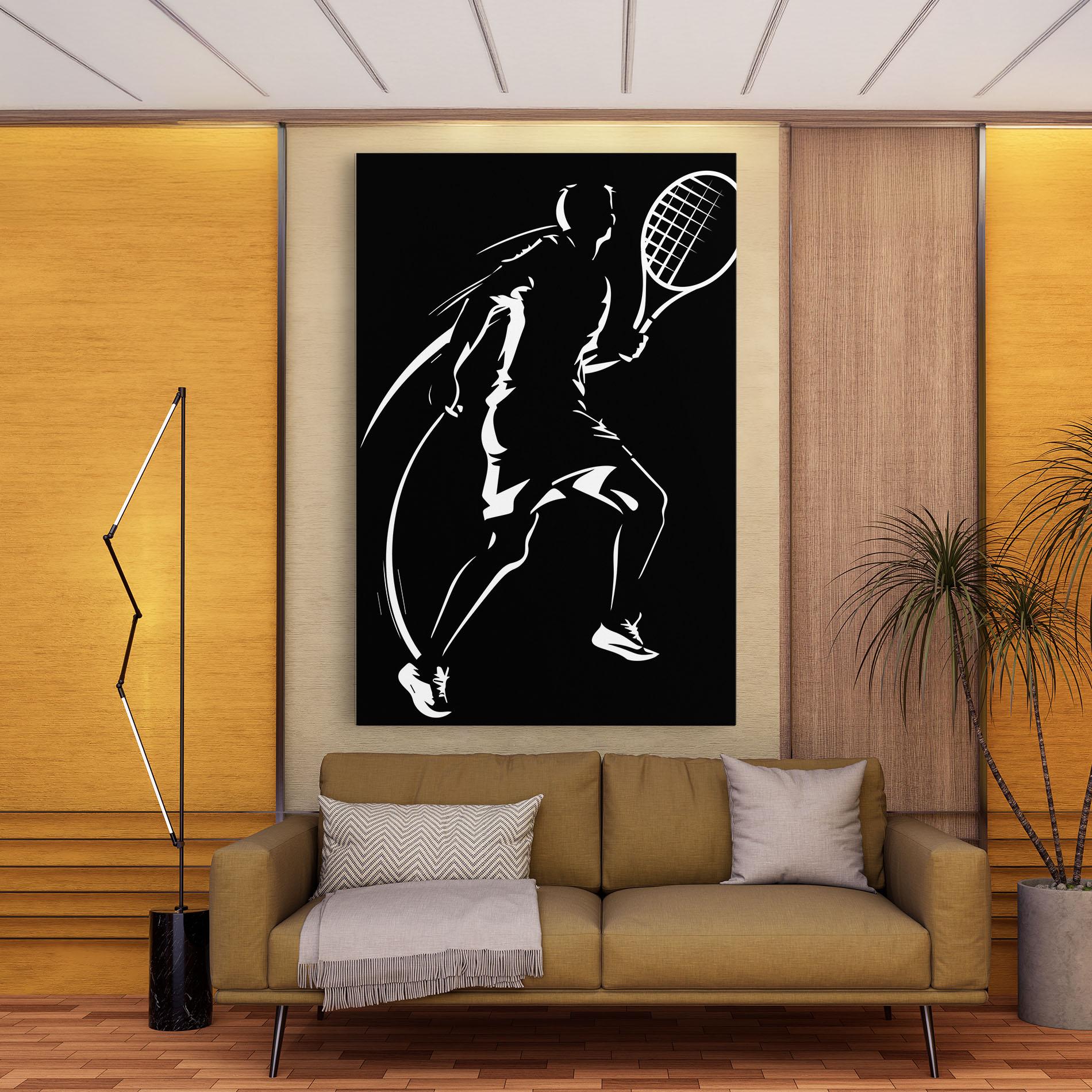 Leinwandbild White Line Tennis mockup 9