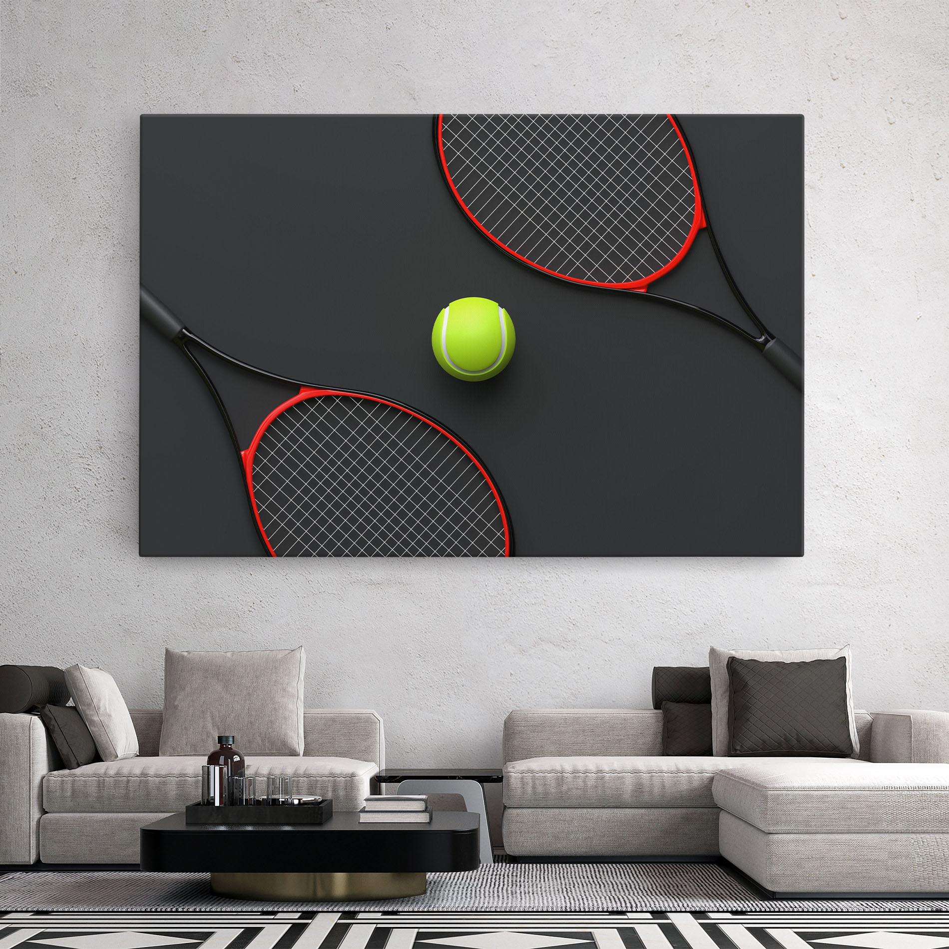 Leinwandbild Red Tennis Rackets mockup 2