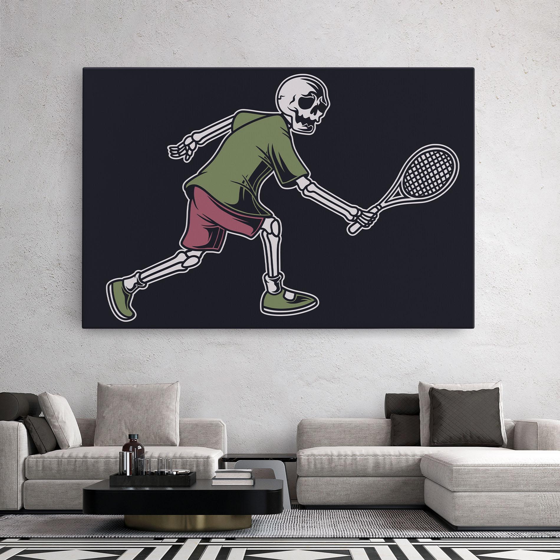 Leinwandbild Skull Tennis mockup 2