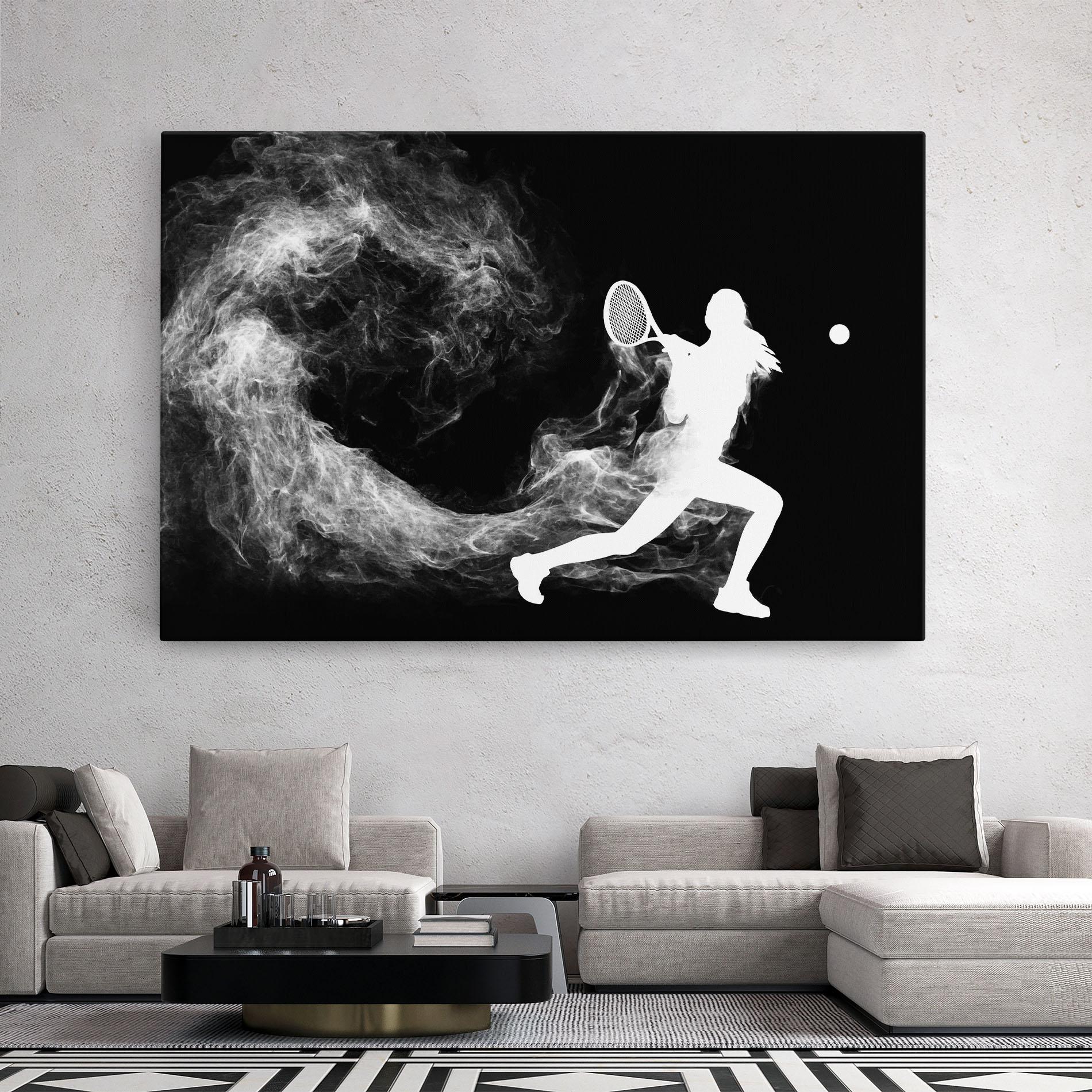 Leinwandbild Tennis Spoke White mockup 2