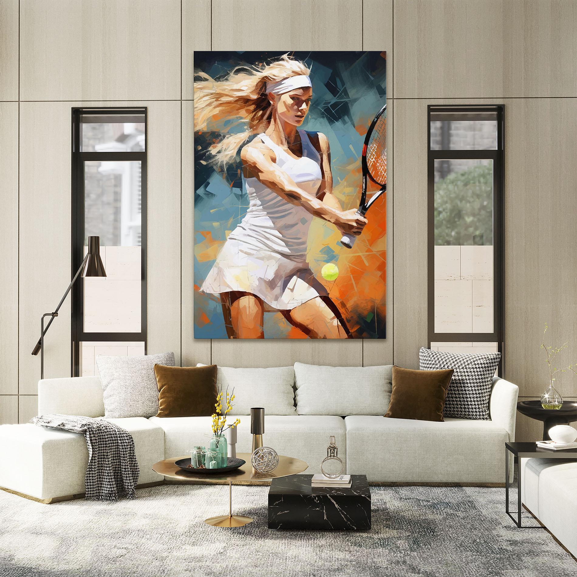 Leinwandbild Blonde Tennis Girl mockup 2