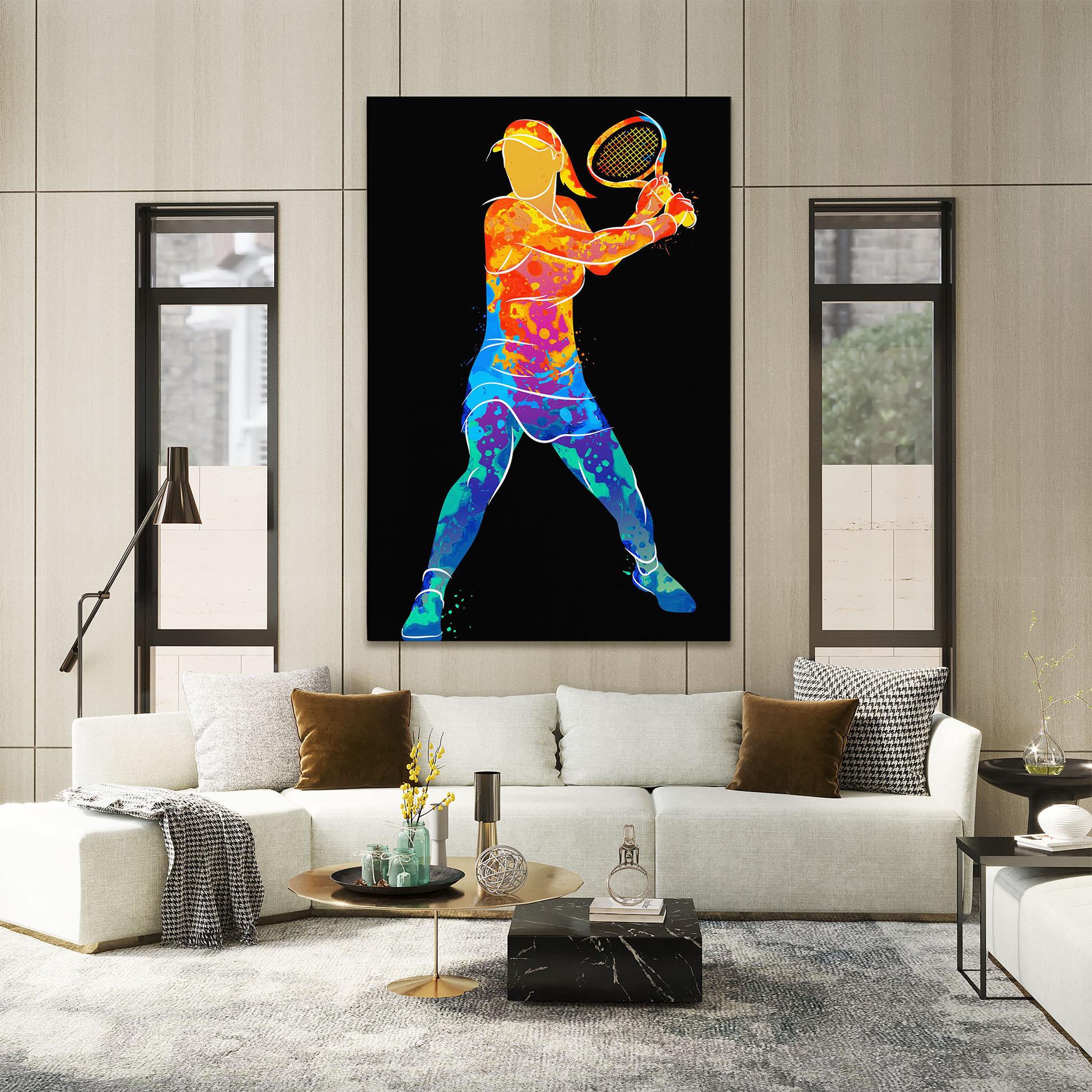 Leinwandbild Green Orange Tennis mockup 2