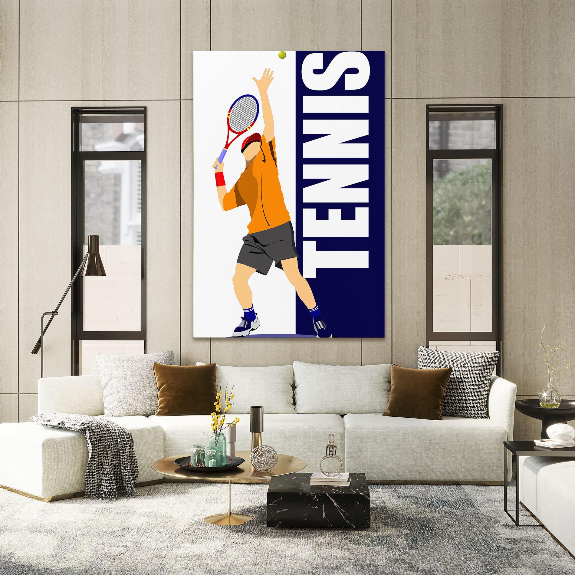 Leinwandbild Orange Tennis Player mockup 2