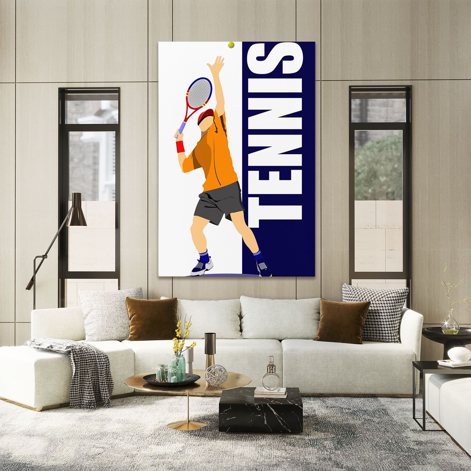 Orange Tennis Player mockup 2