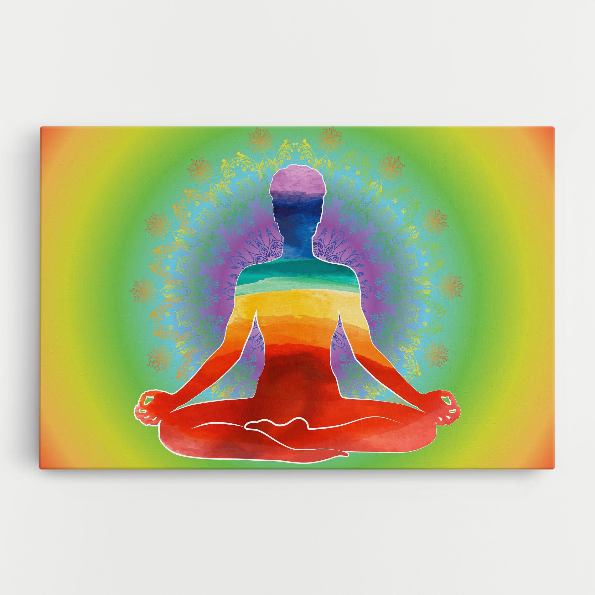 Leinwandbild Rainbow Yoga mockup 0