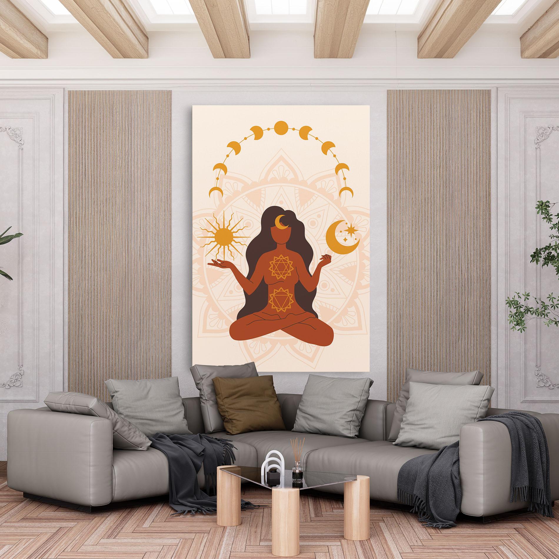 Leinwandbild Moon Sun Meditation mockup 6