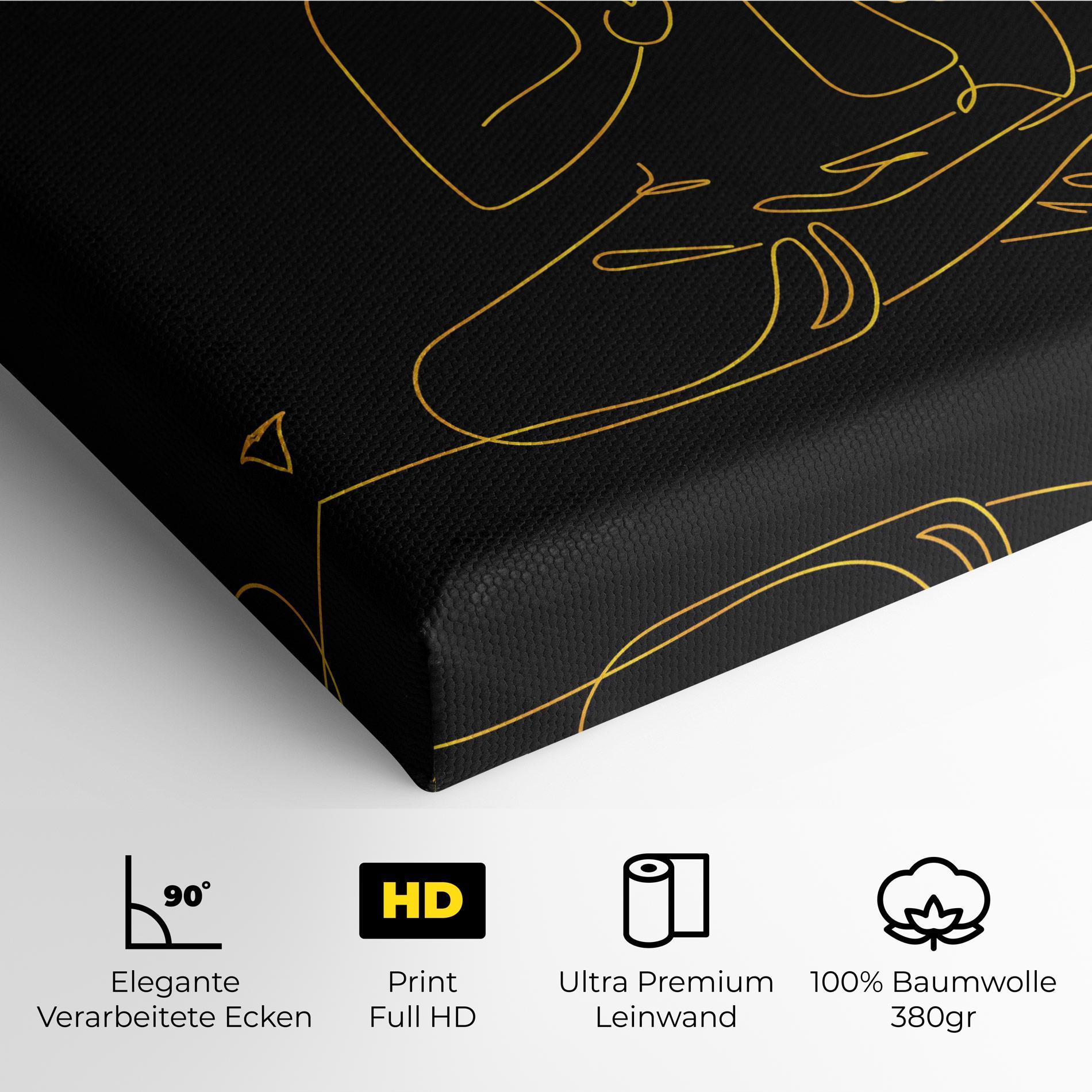 Leinwandbild Buddha Gold Line mockup 4