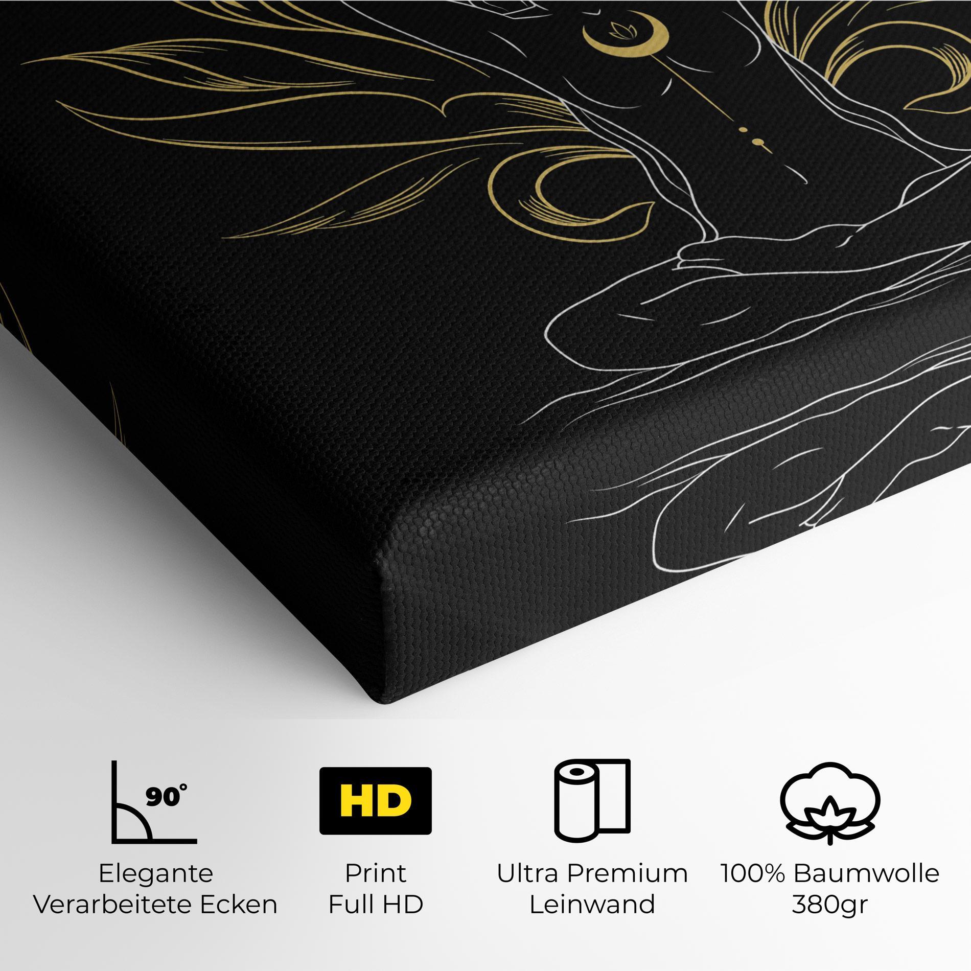 Leinwandbild Gold Yoga Pose mockup 4