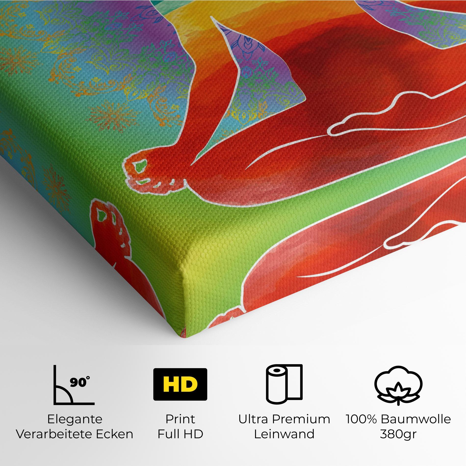 Leinwandbild Rainbow Yoga mockup 4