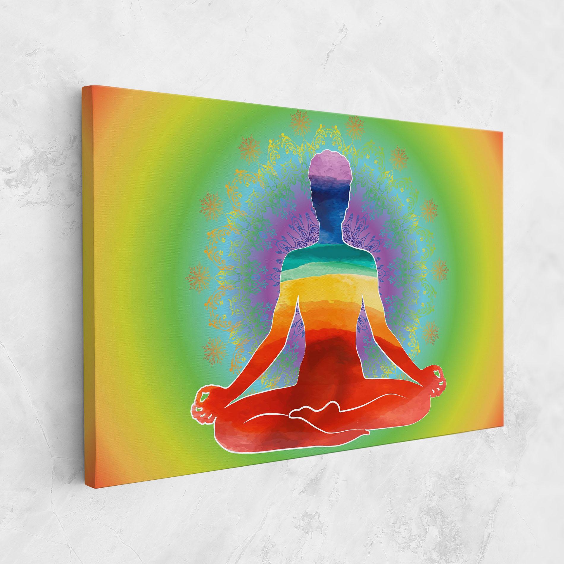 Leinwandbild Rainbow Yoga mockup 1