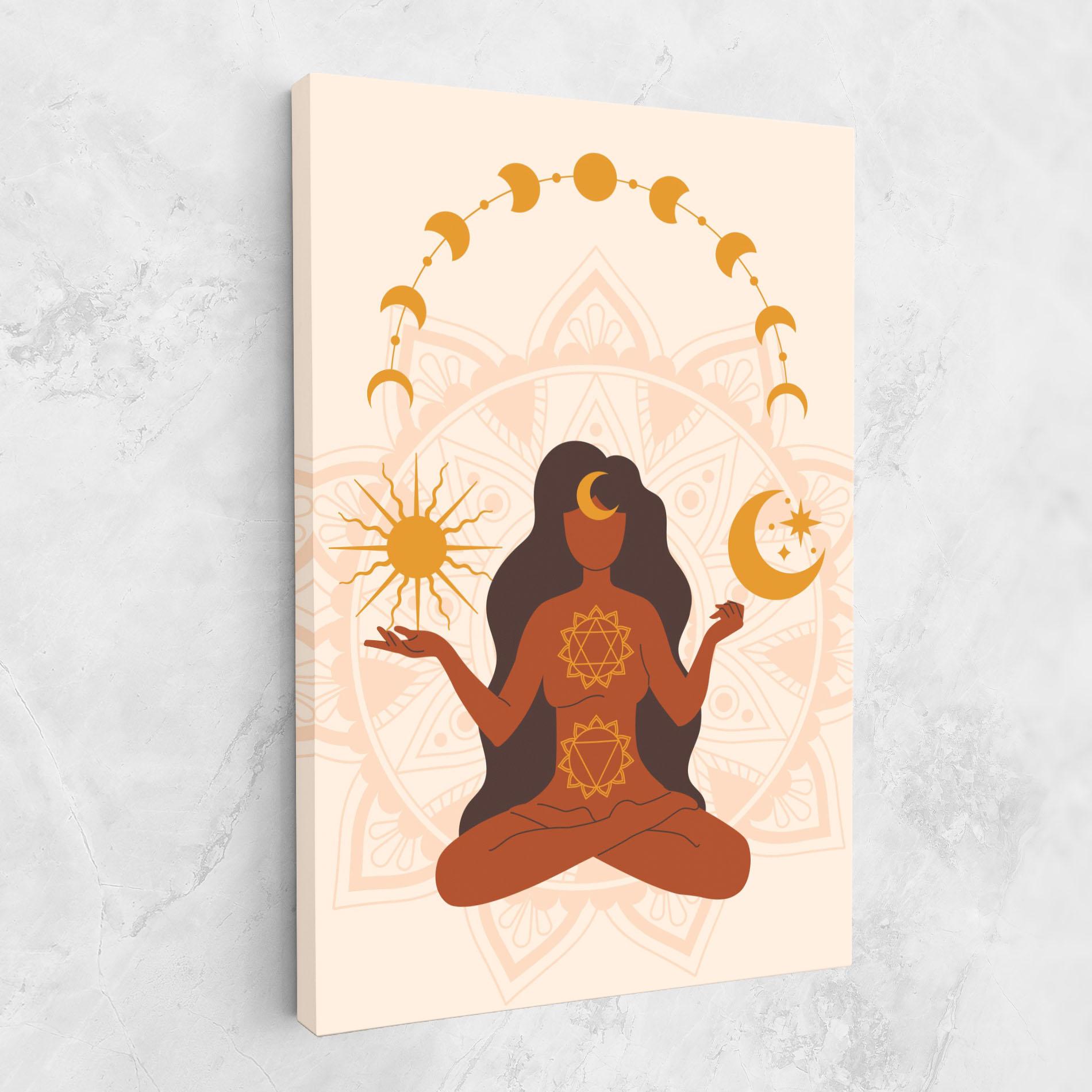 Leinwandbild Moon Sun Meditation mockup 1