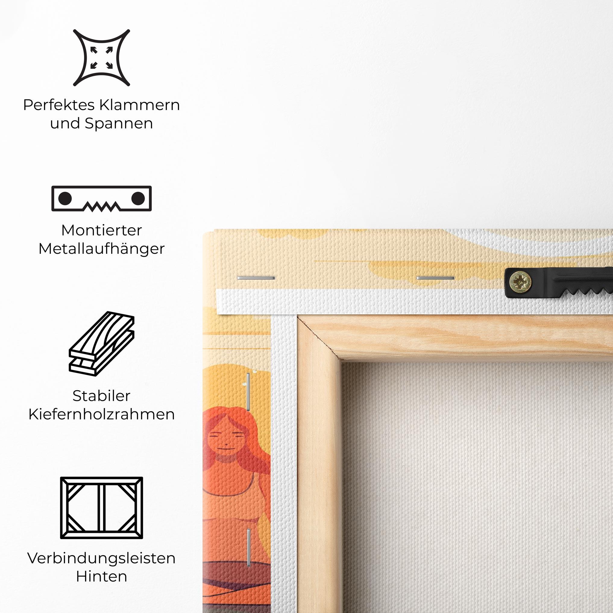 Leinwandbild Three Yoga Girls mockup 5