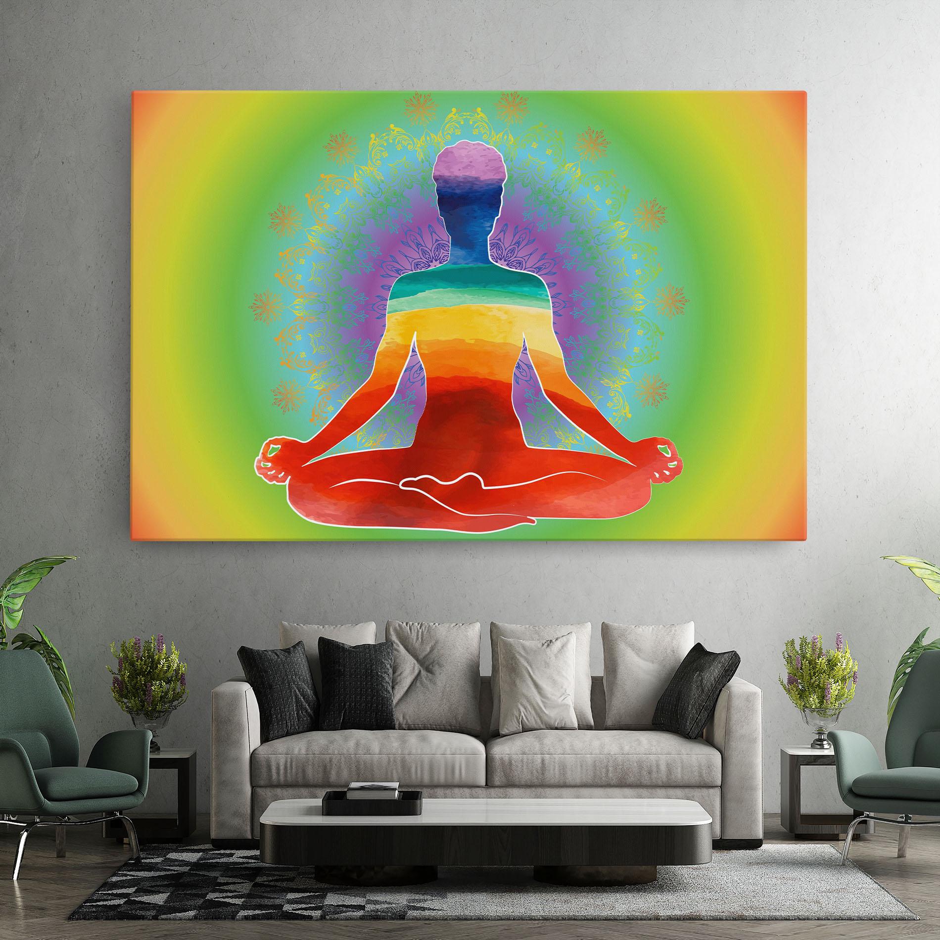 Leinwandbild Rainbow Yoga mockup 7