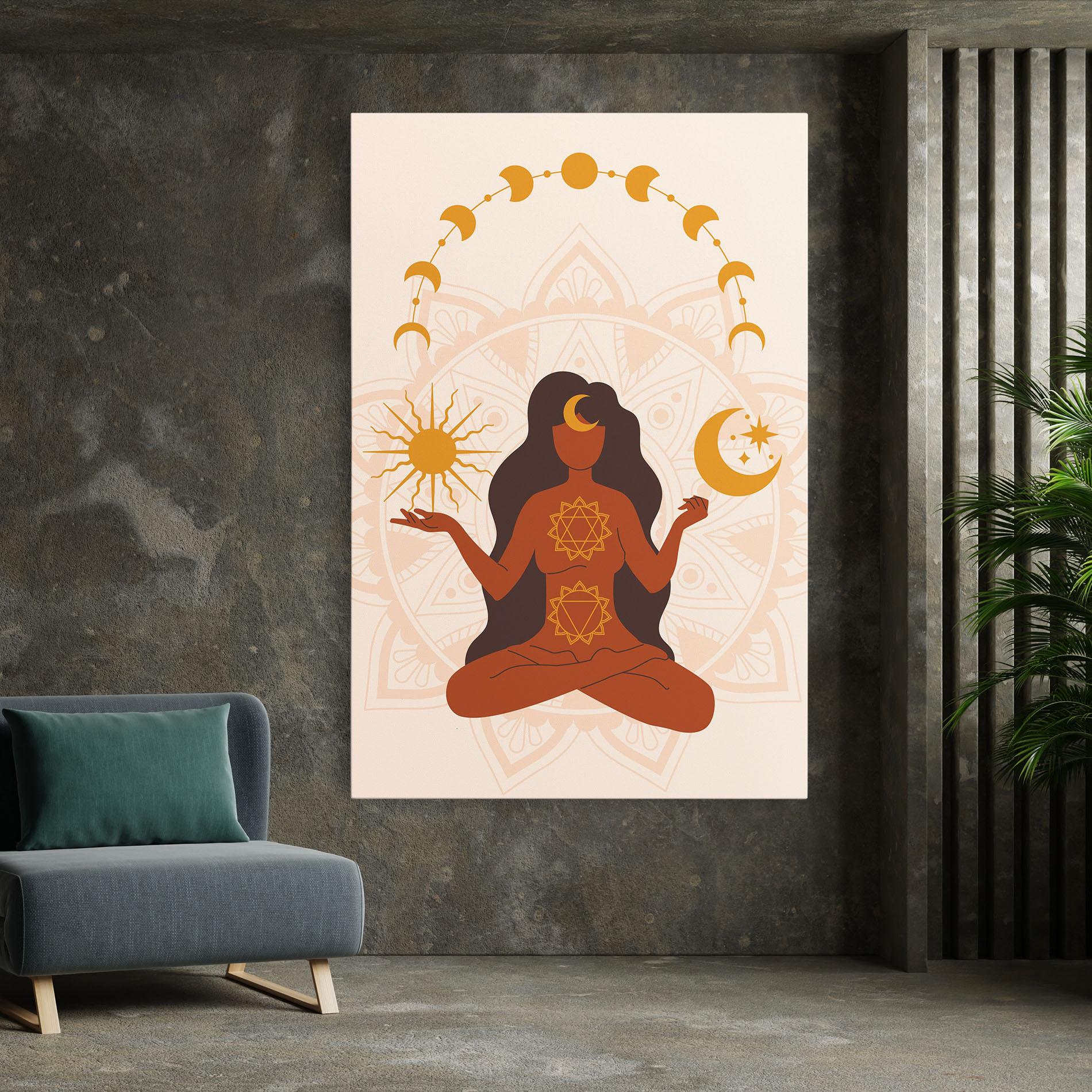 Leinwandbild Moon Sun Meditation mockup 7