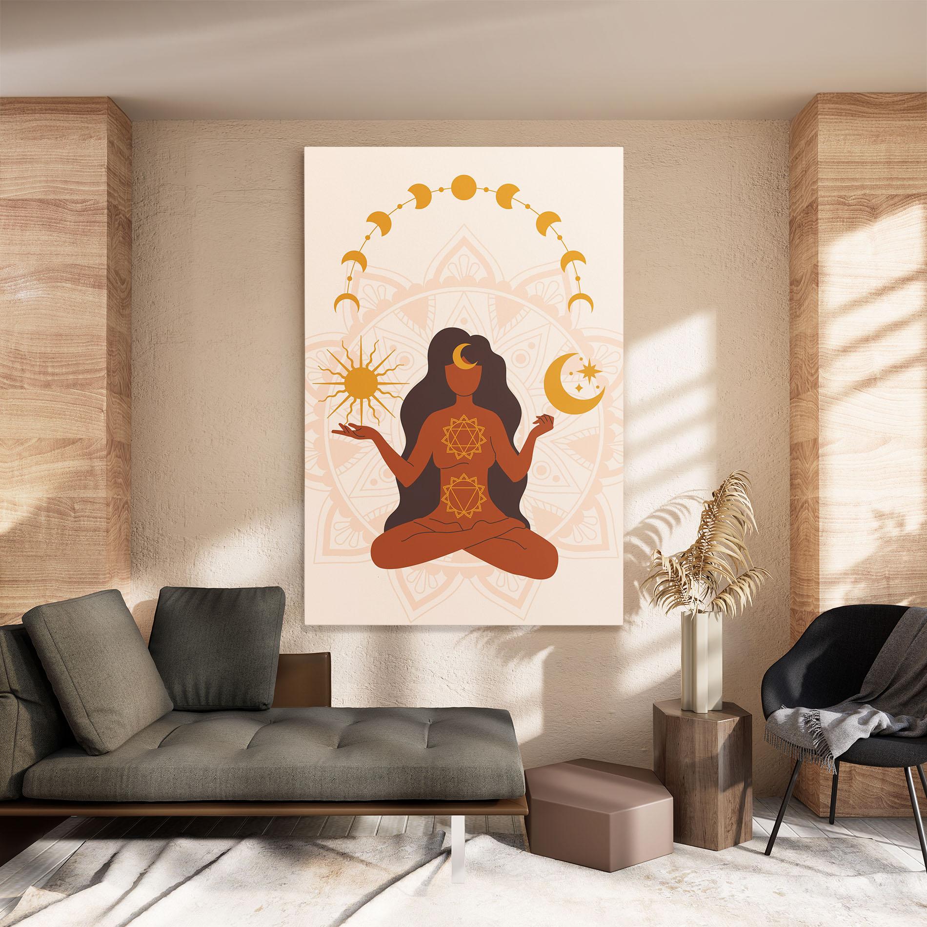 Leinwandbild Moon Sun Meditation mockup 8