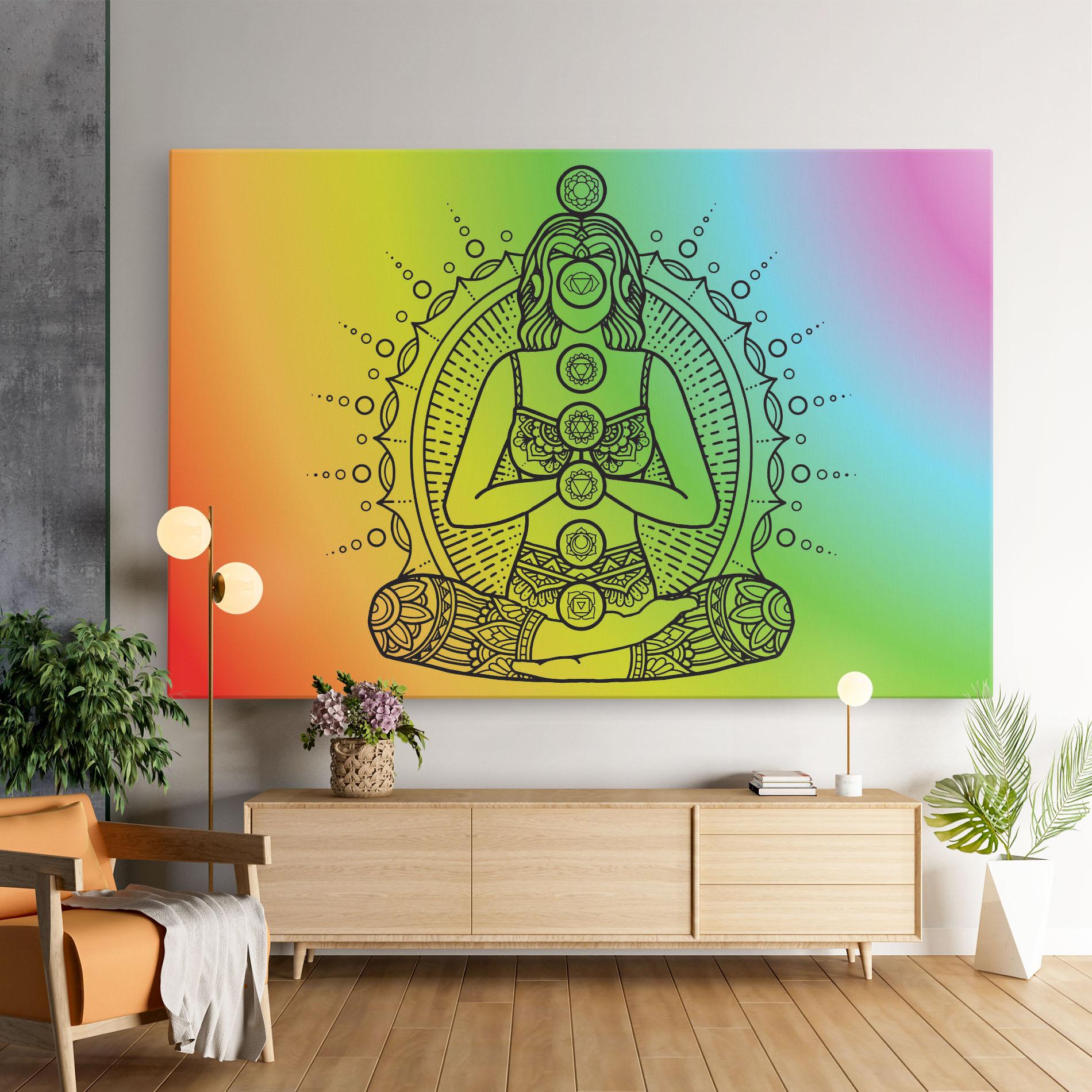 Leinwandbild Girl Meditation mockup 9