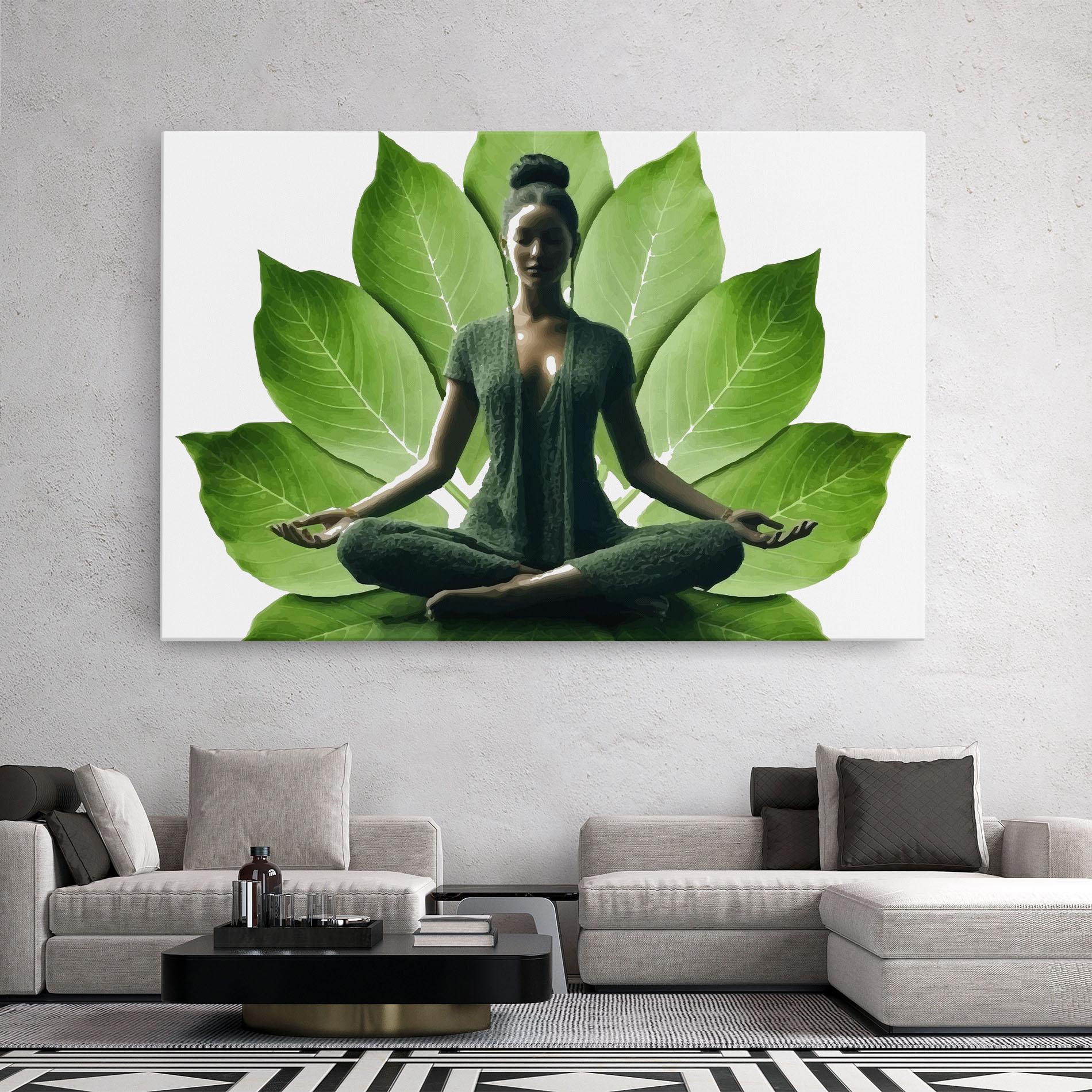 Leinwandbild Leaf Yoga mockup 2