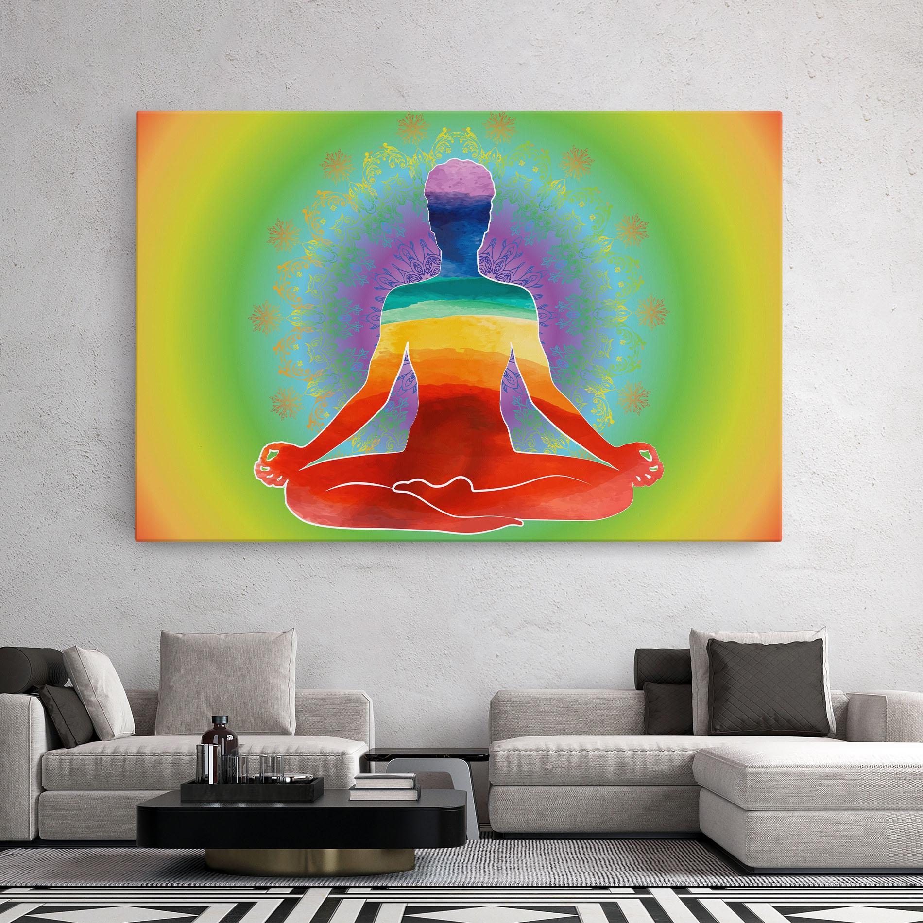 Leinwandbild Rainbow Yoga mockup 2