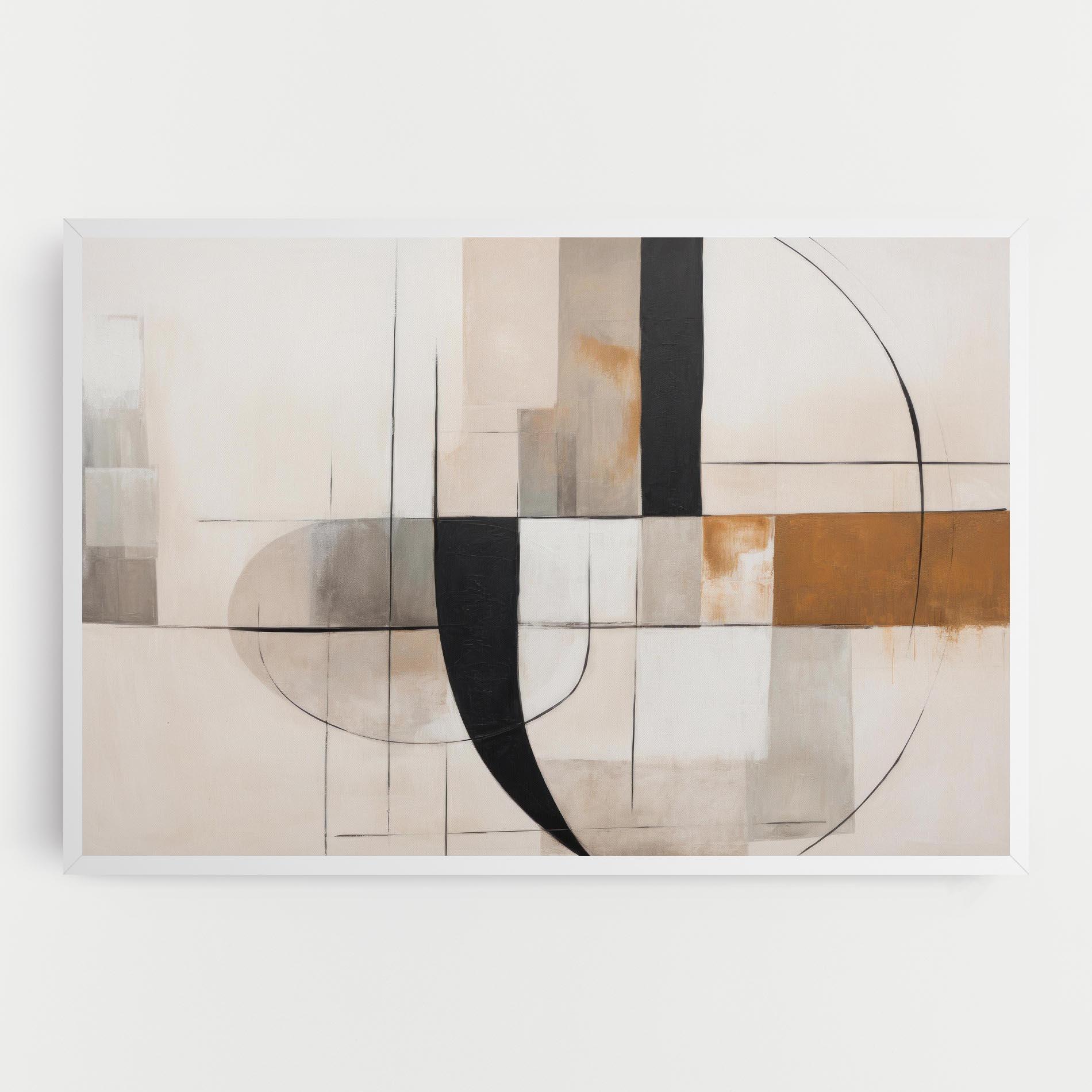 Leinwandbild Black Abstract Lines mockup 0