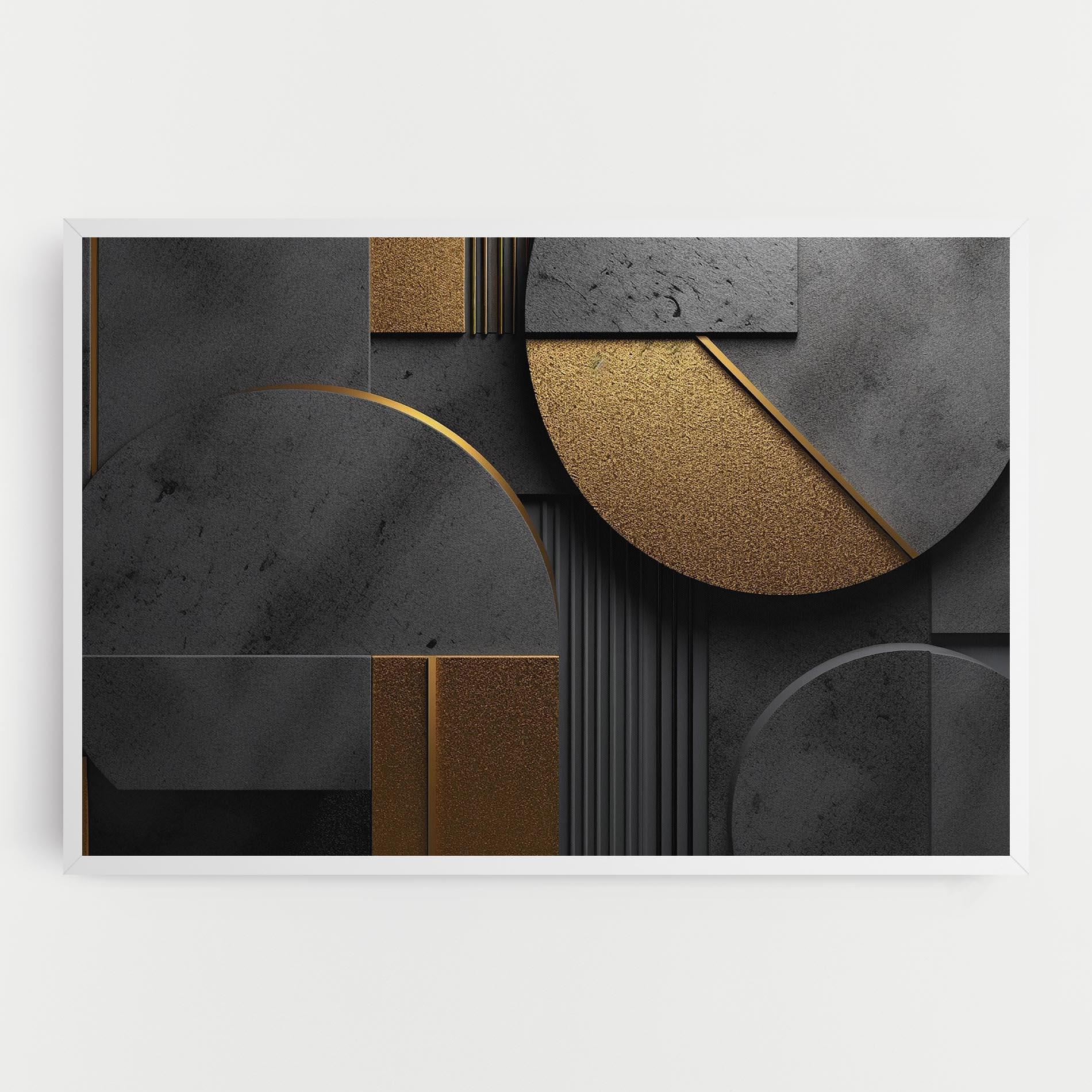 Leinwandbild Gold With Grey Circle mockup 0