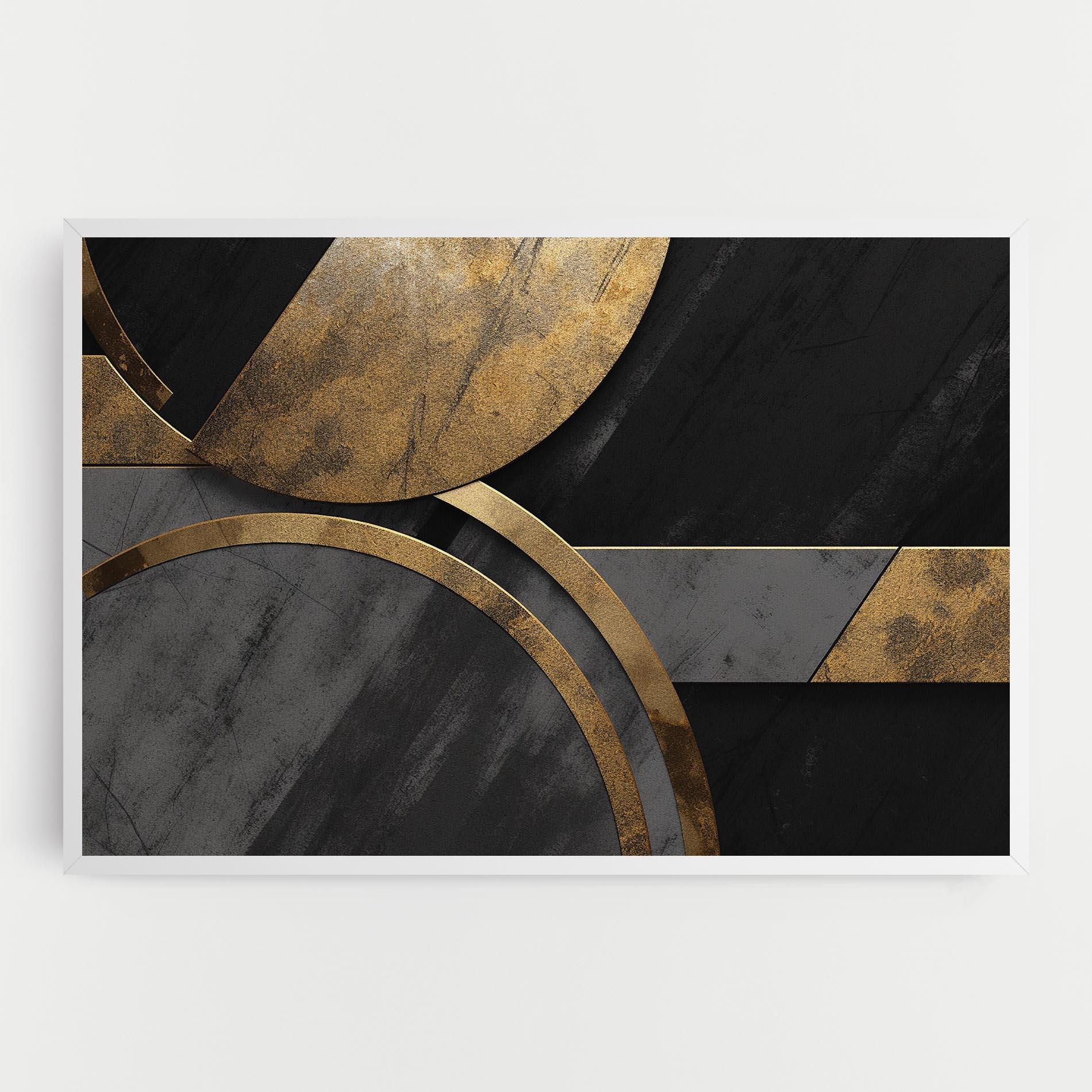 Leinwandbild Grey With Gold Painting mockup 0
