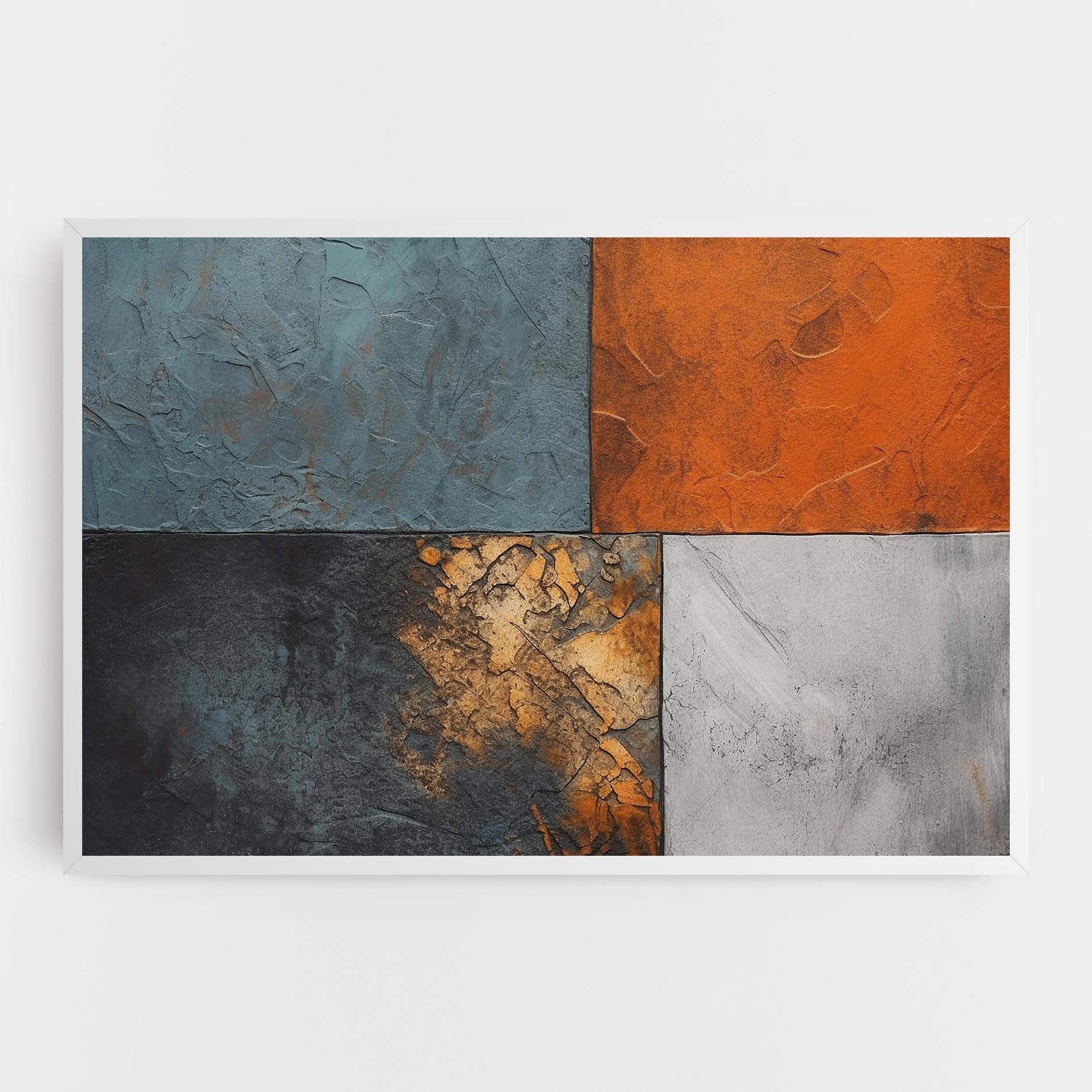 Leinwandbild White Square With Gold mockup 0