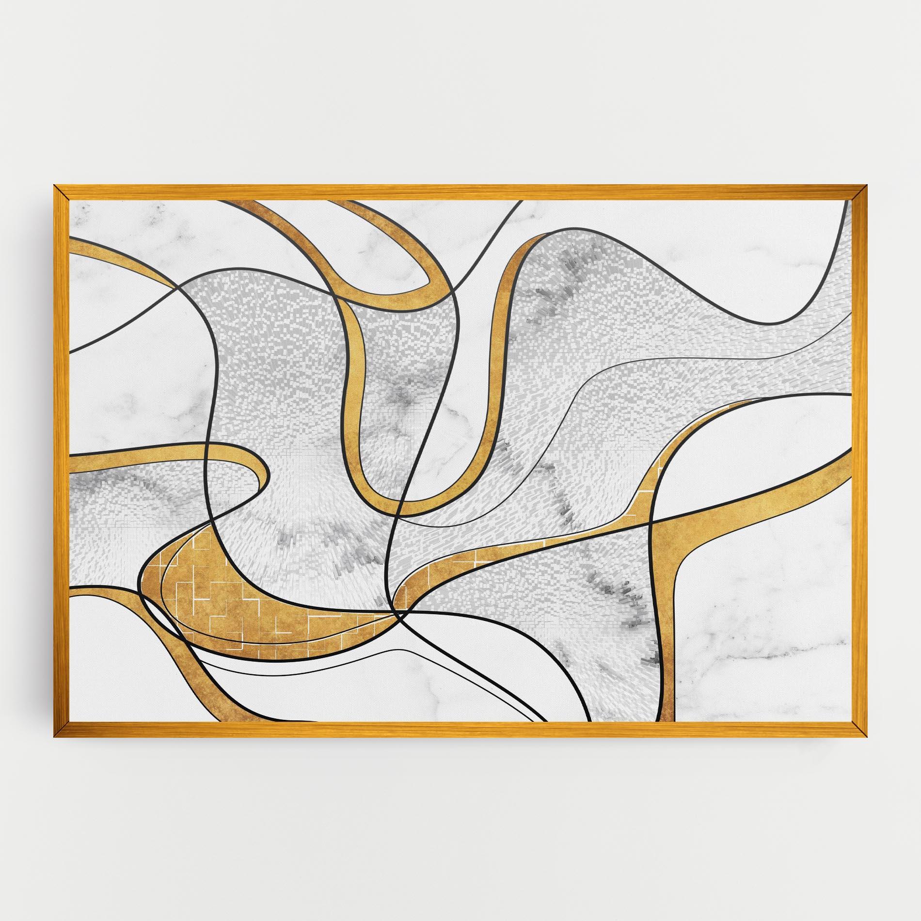 Leinwandbild Abstract Gold Lines mockup 0