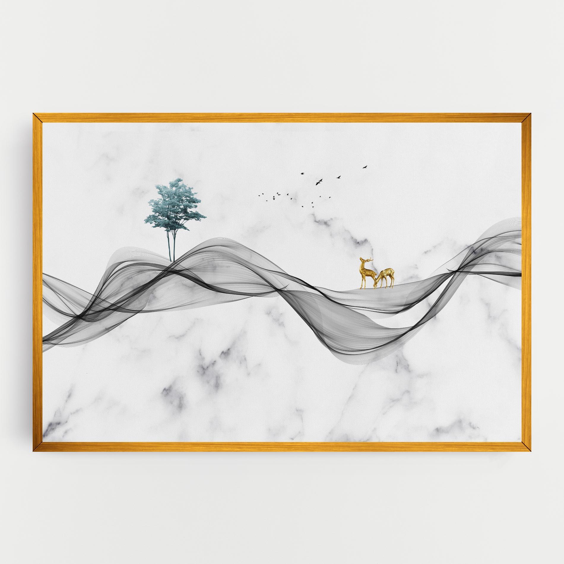 Leinwandbild Abstract Golden Landscape 1 mockup 0