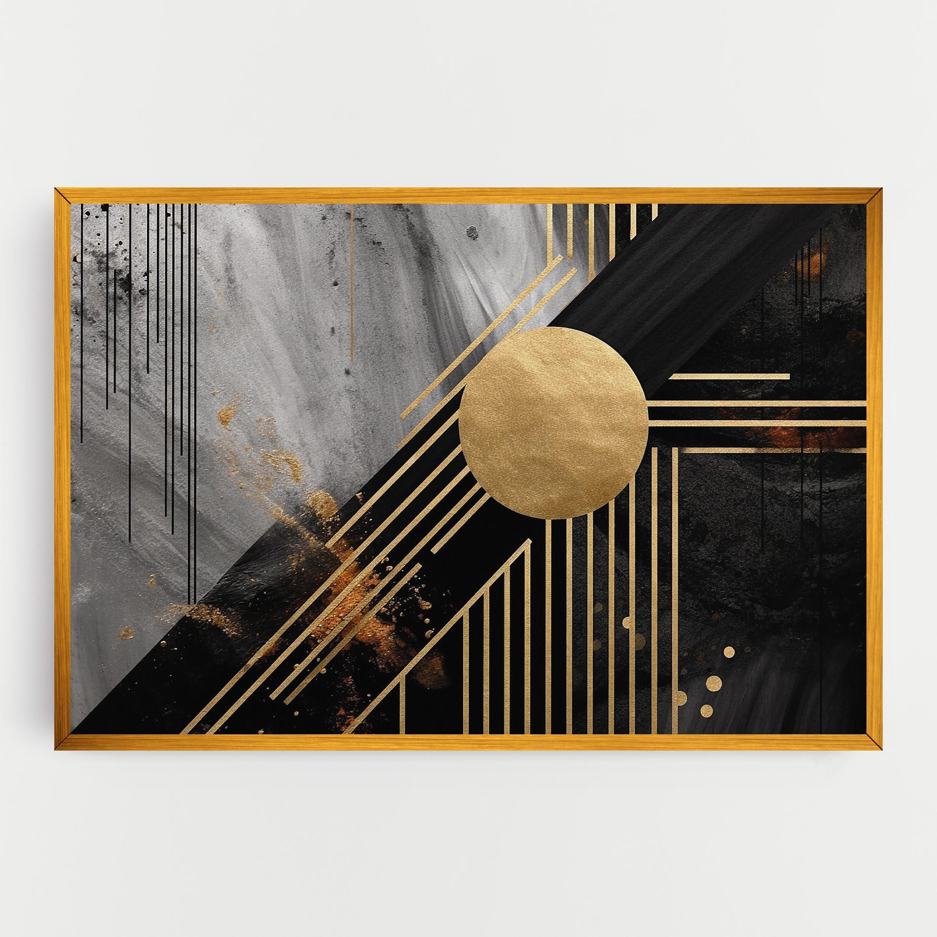 Leinwandbild Gold Circle With Lines mockup 0