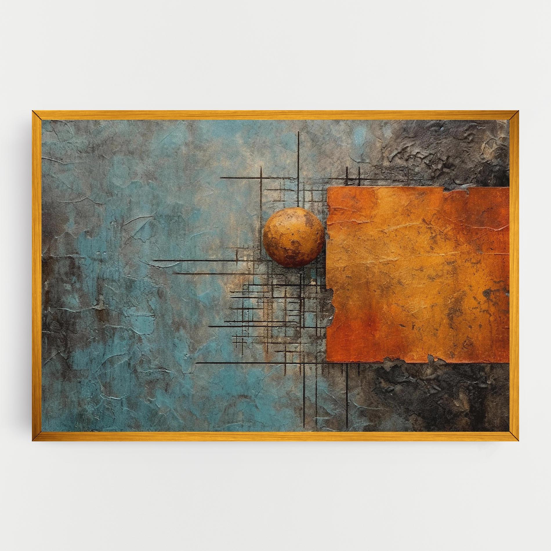 Leinwandbild Orange Square Painting mockup 0