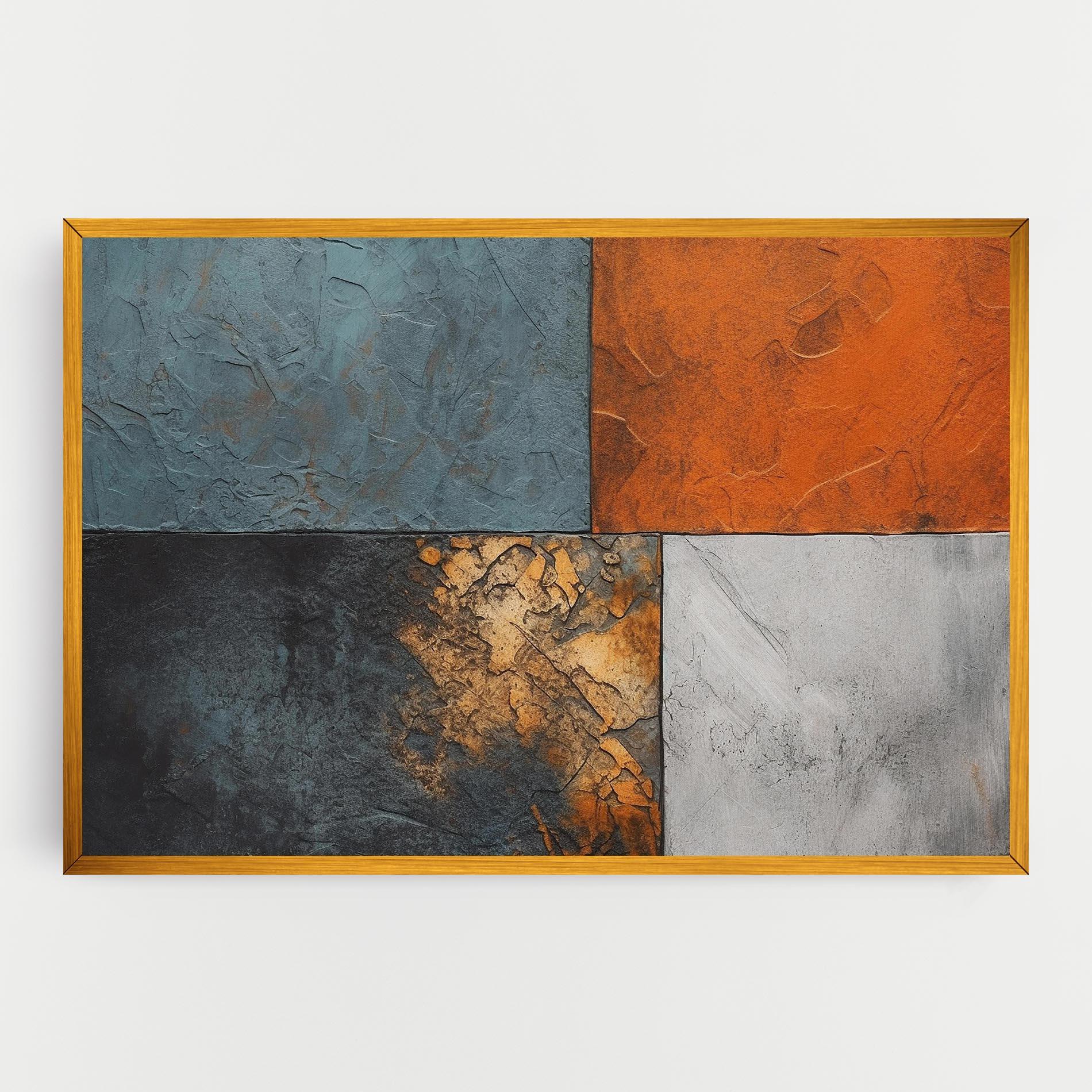 Leinwandbild White Square With Gold mockup 0