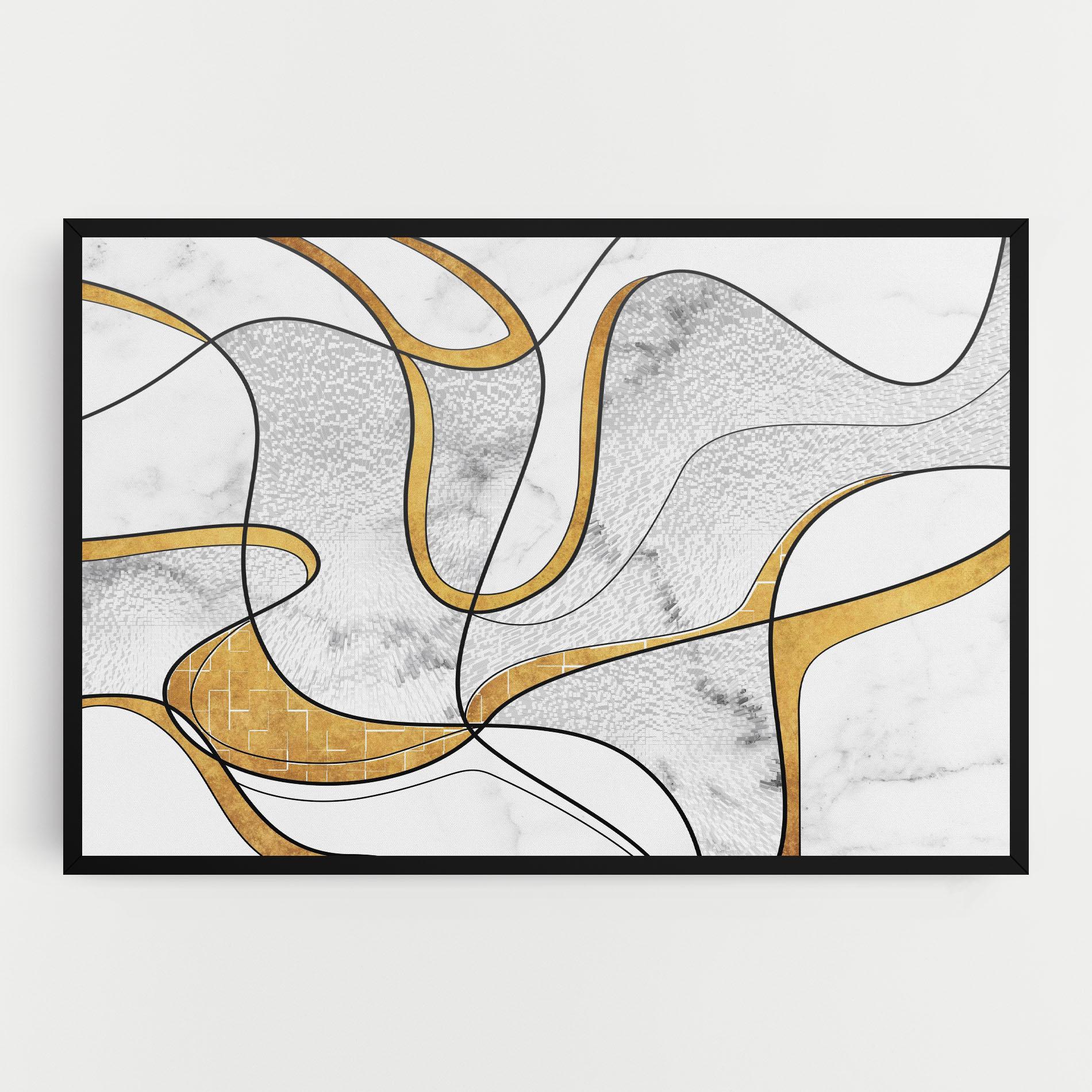Leinwandbild Abstract Gold Lines mockup 0