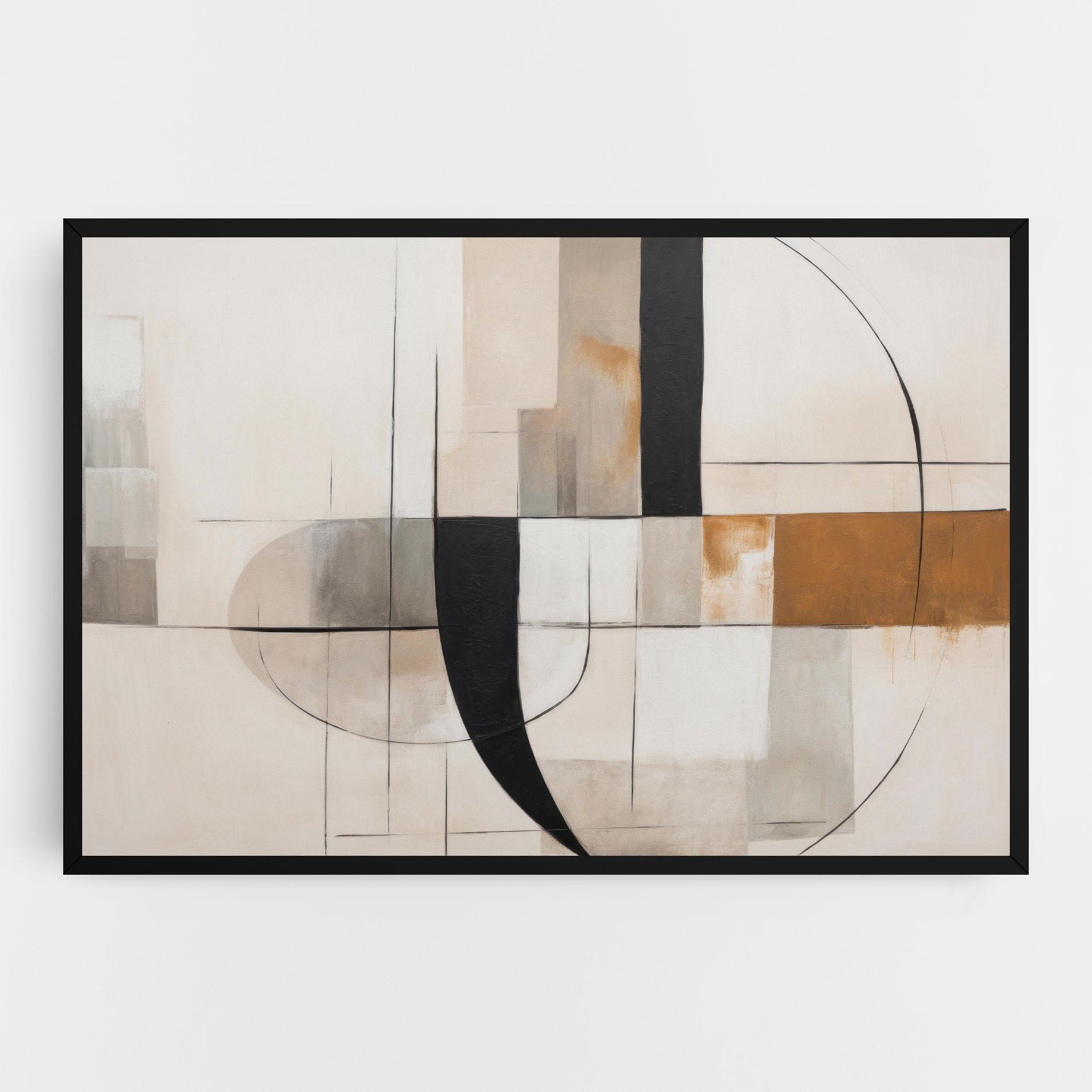 Leinwandbild Black Abstract Lines mockup 0